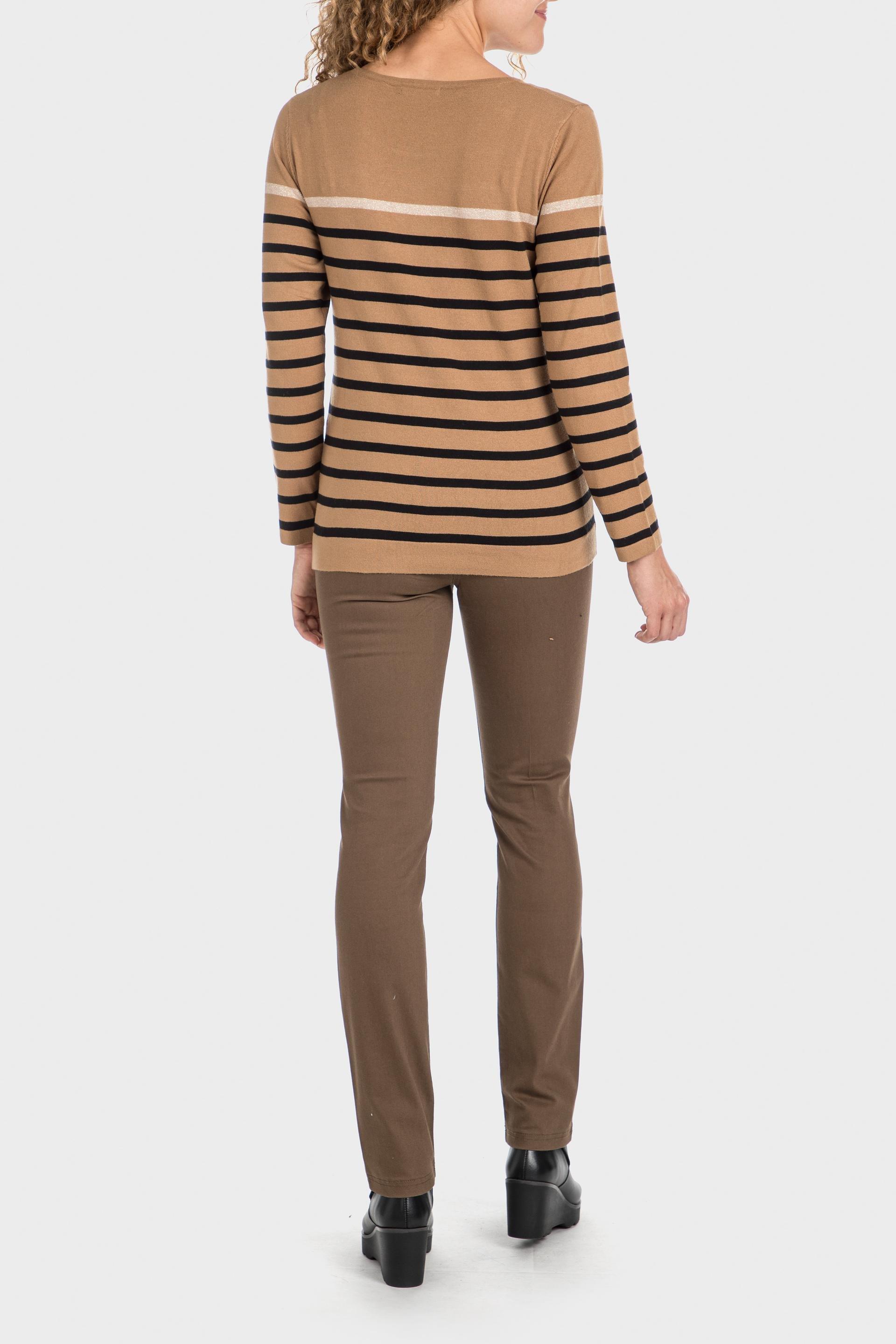 Beige Striped Sweater, , large image number 2