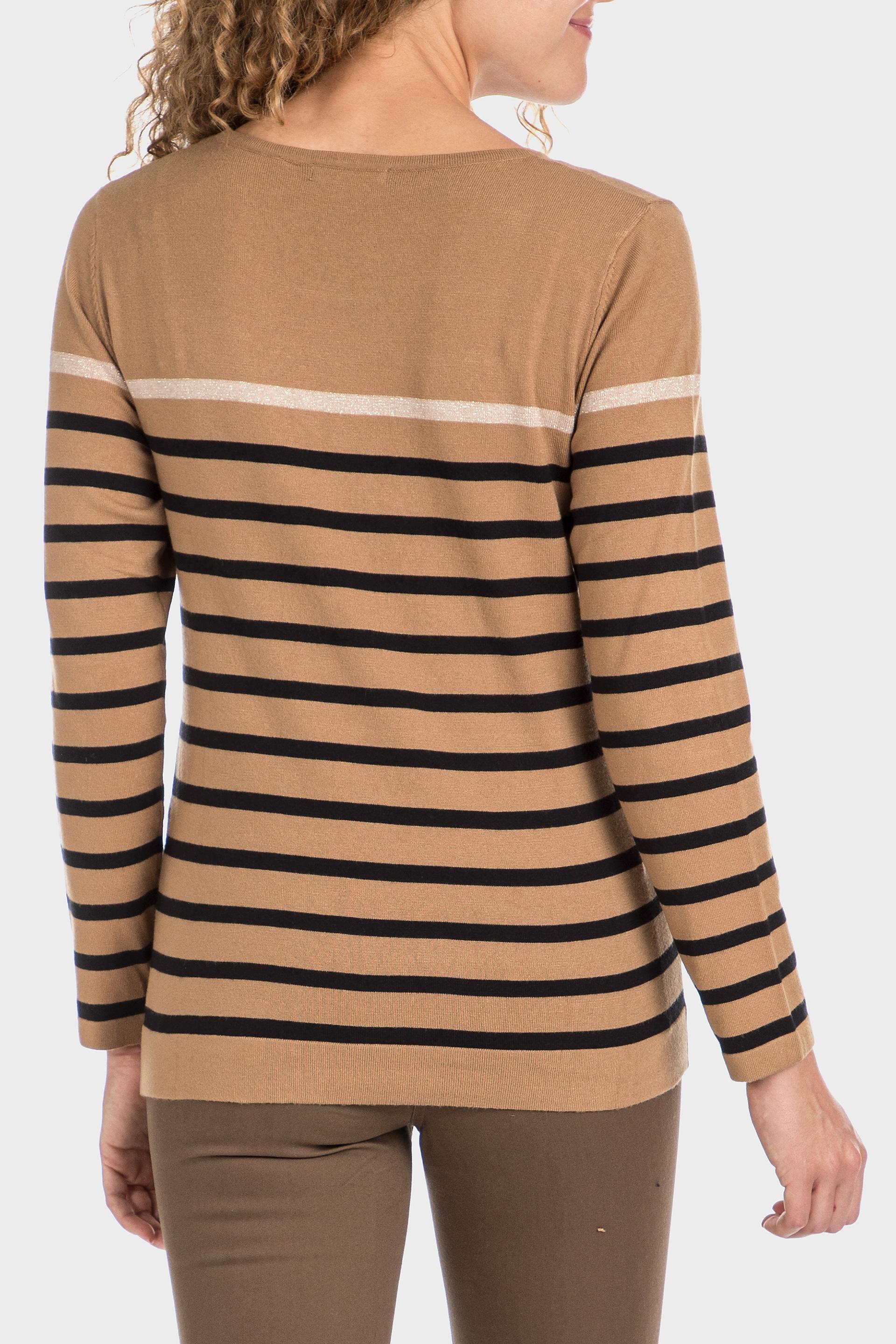 Beige Striped Sweater, , large image number 3