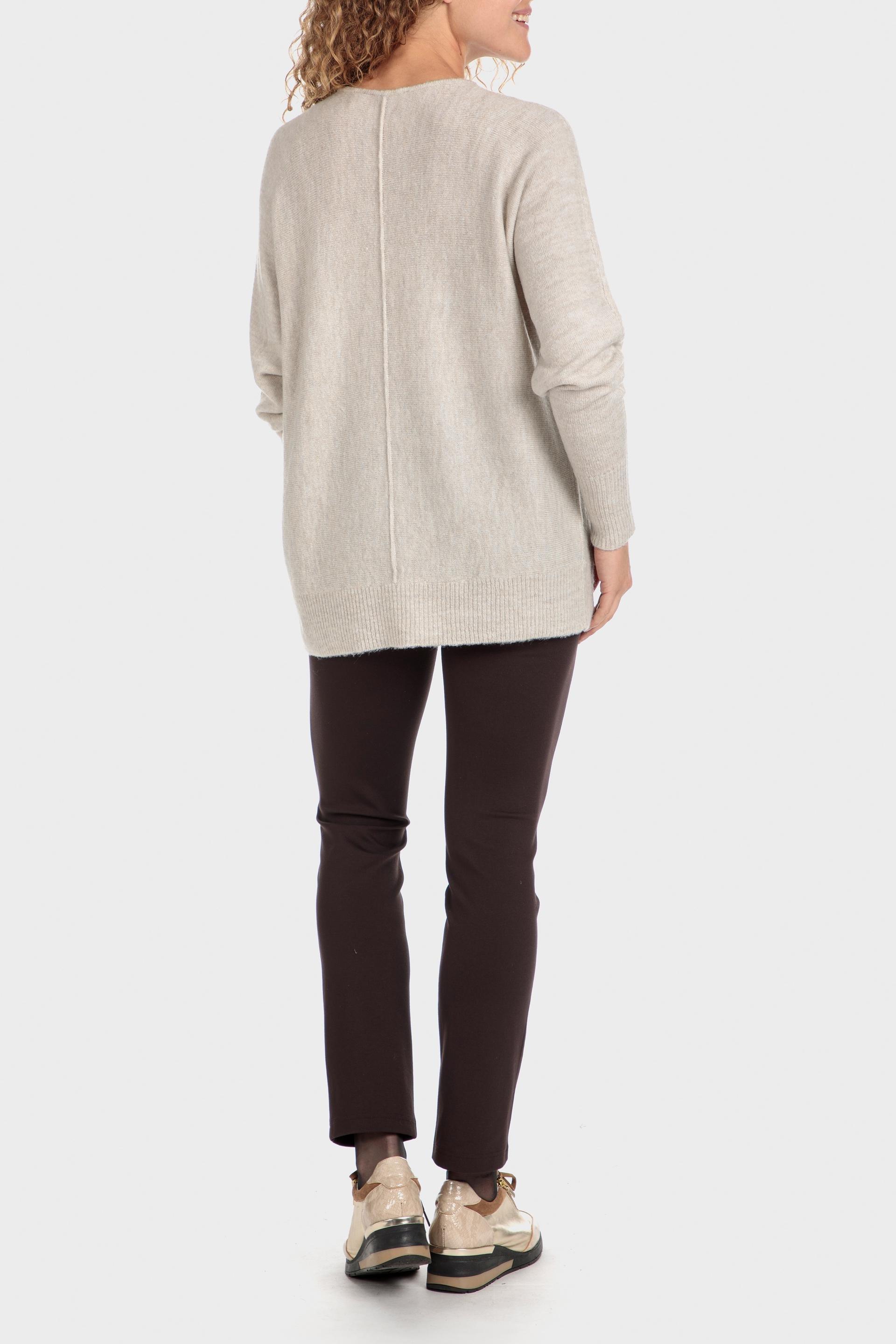 Beige V Neck Sweater, , large image number 6