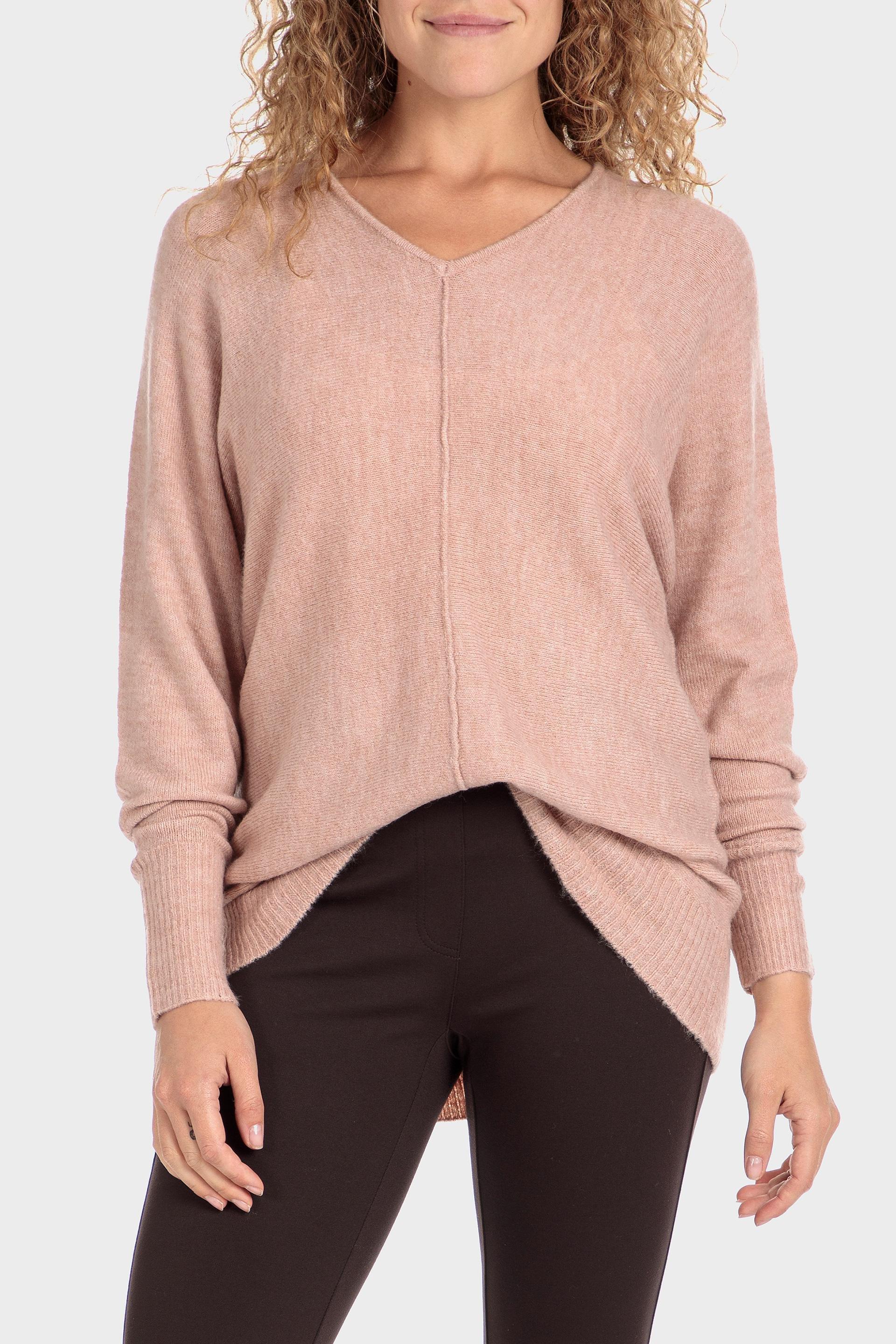 Pink V Neck Sweater, Pink Ligh, large image number 0