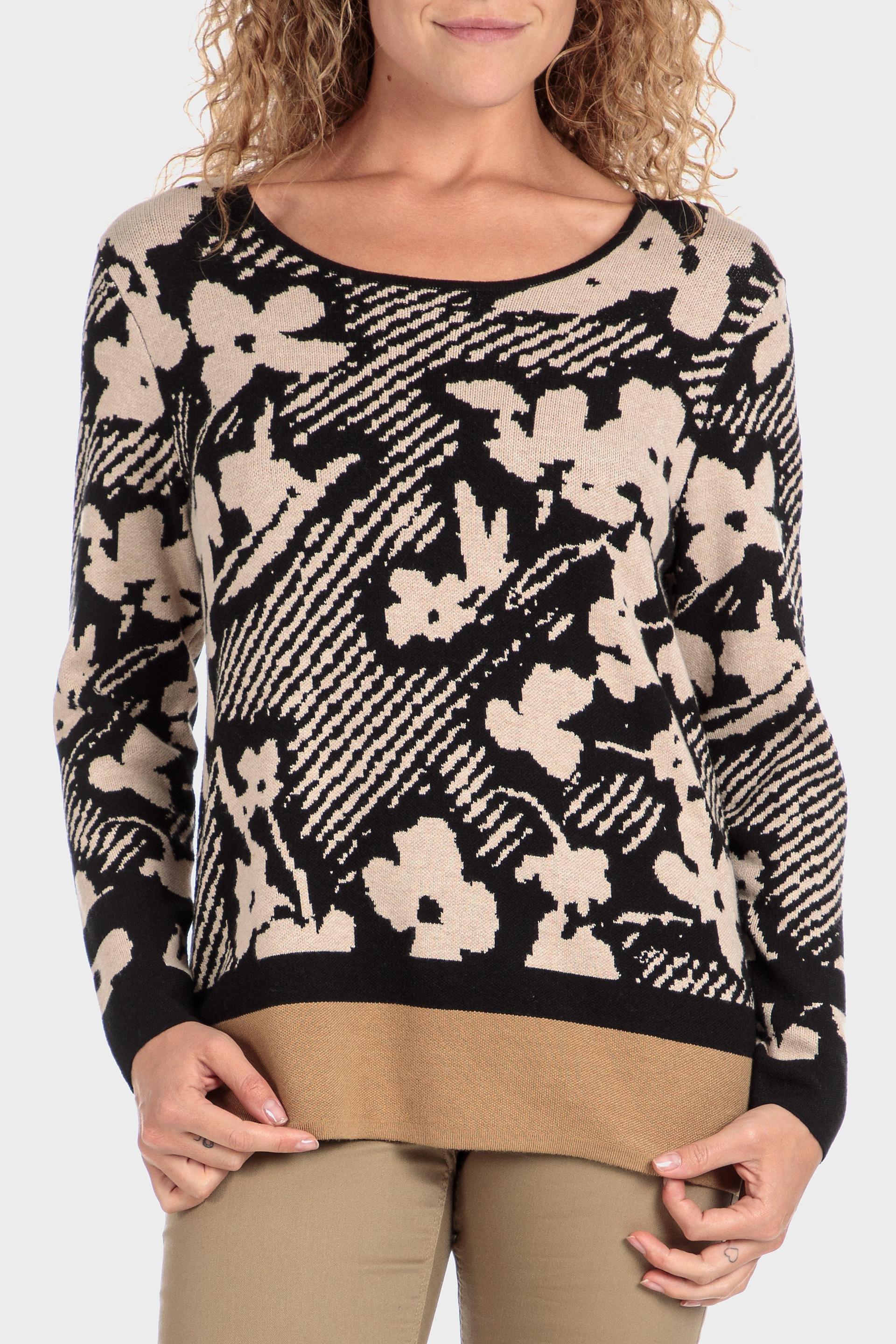 Black Printed Sweater, , large image number 0