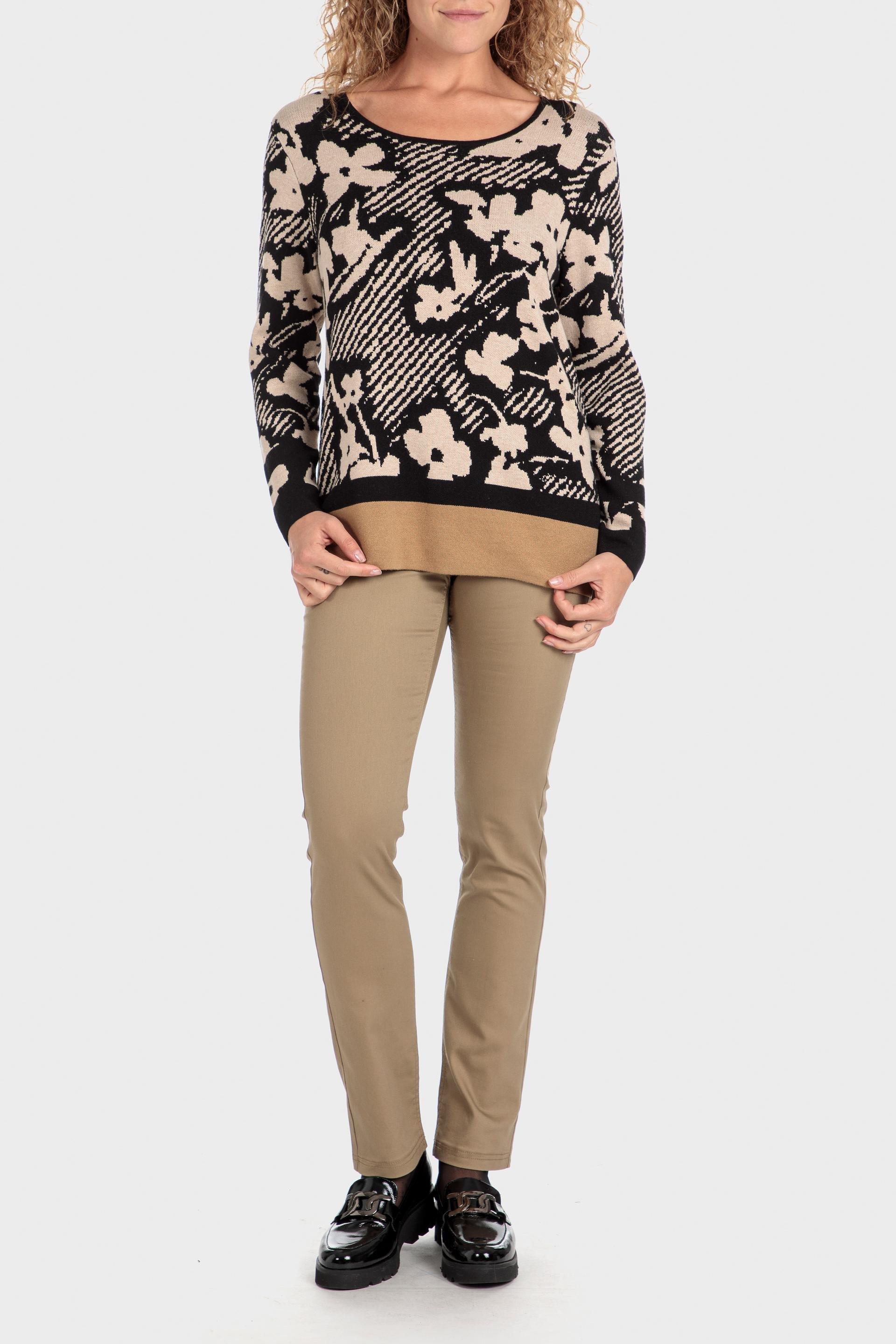 Black Printed Sweater, , large image number 1