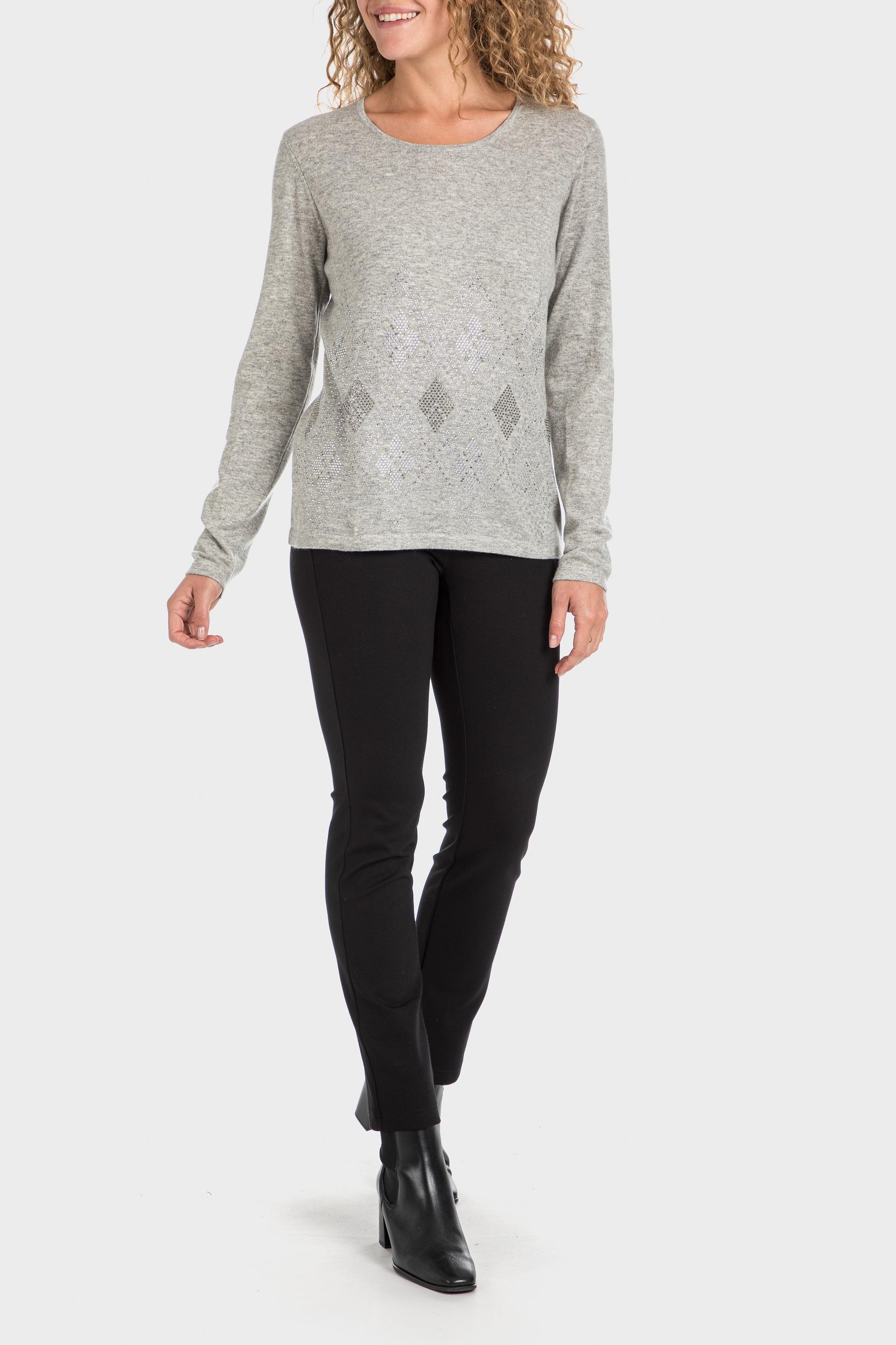 Grey Rhinestone Sweater, , large image number 2