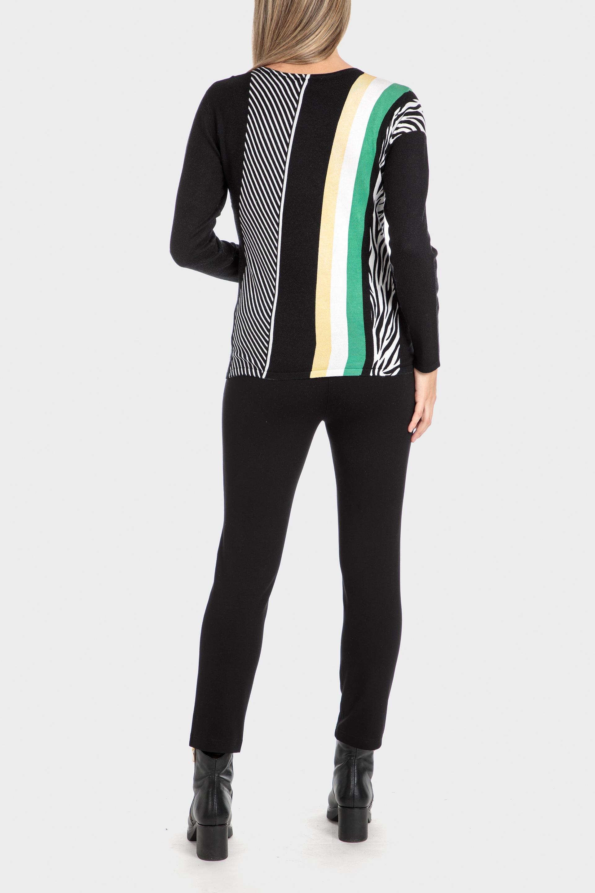 Black Printed Sweater, Black, large image number 3