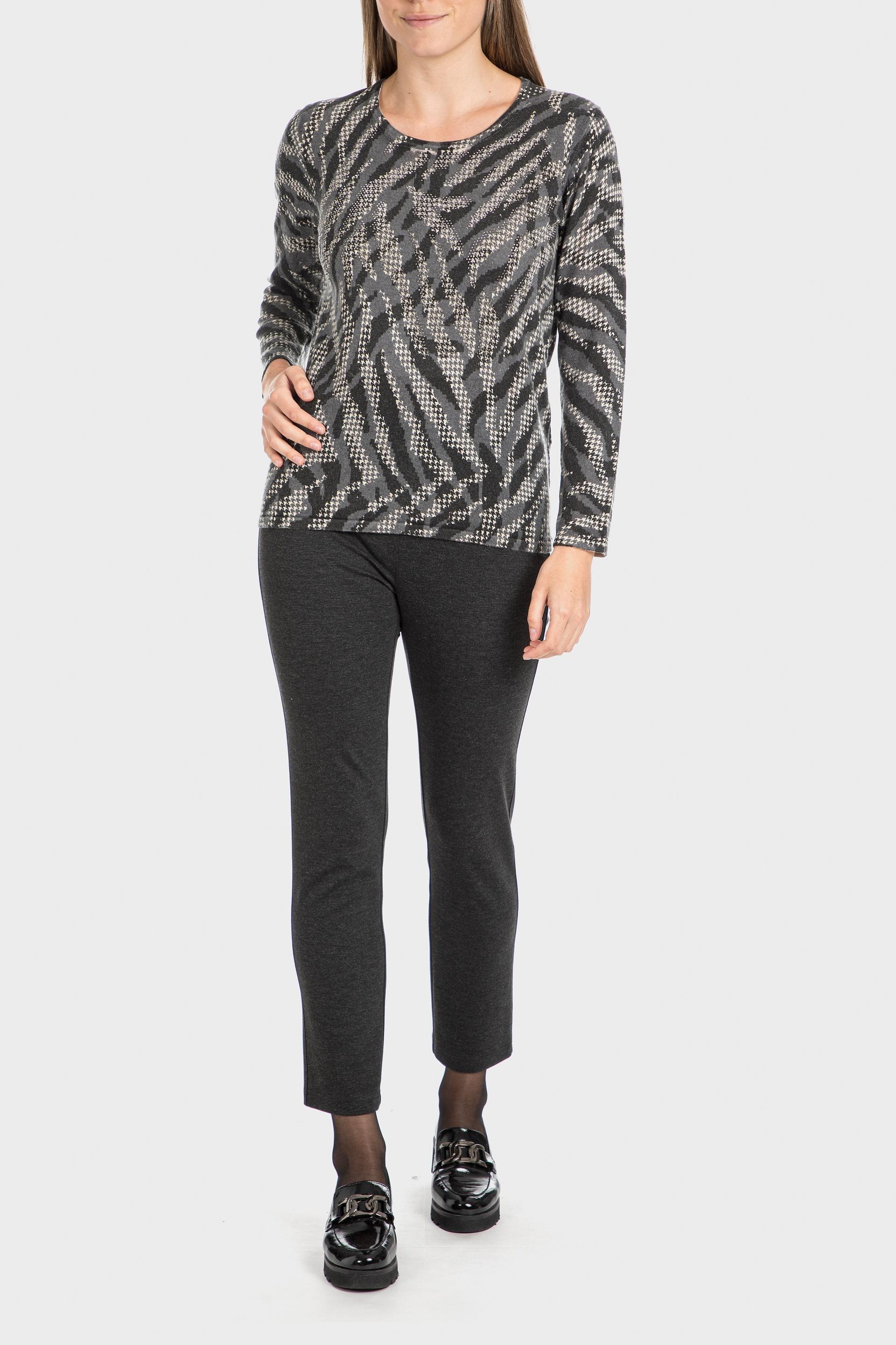Grey Printed Sweater, , large image number 1