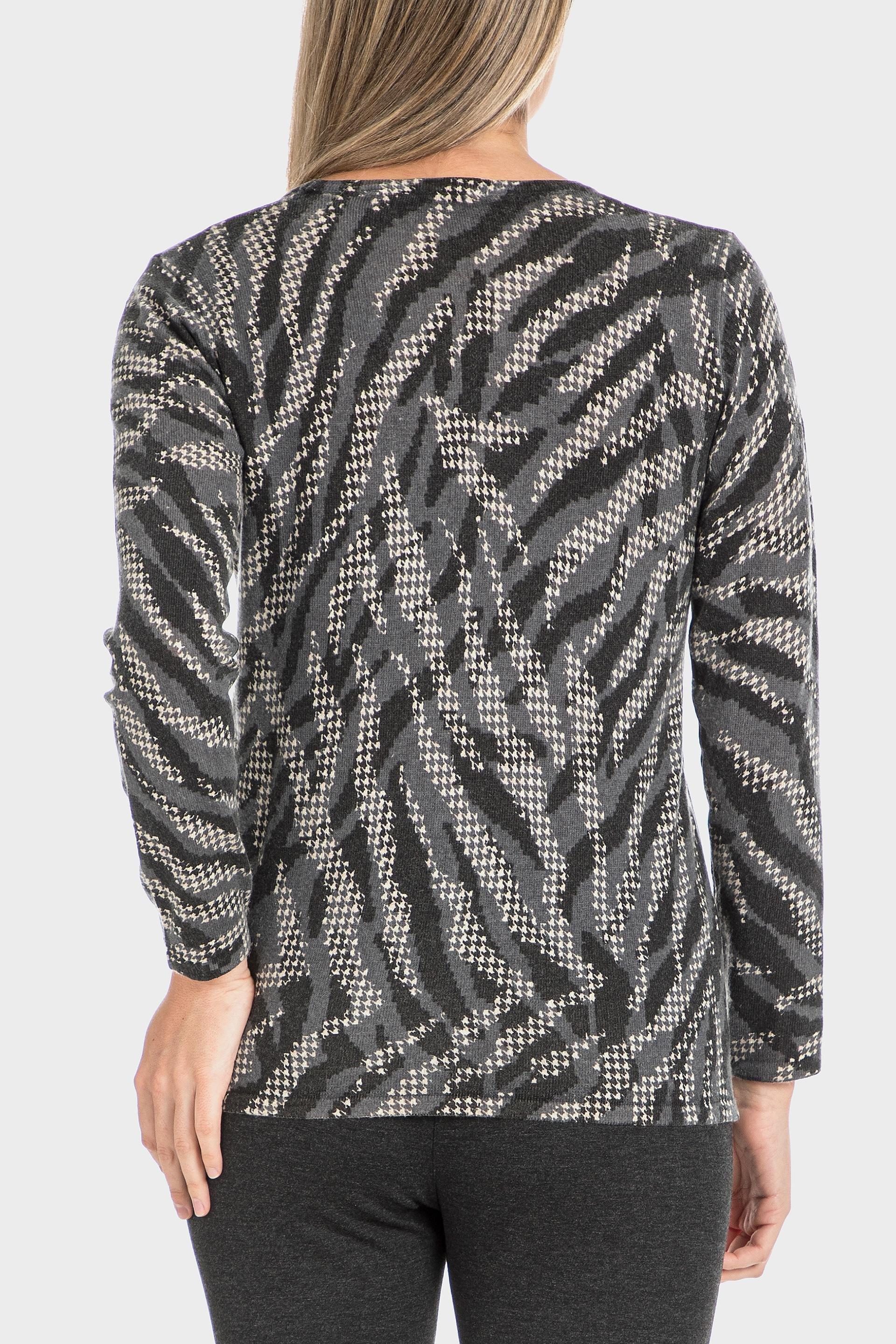 Grey Printed Sweater, , large image number 3