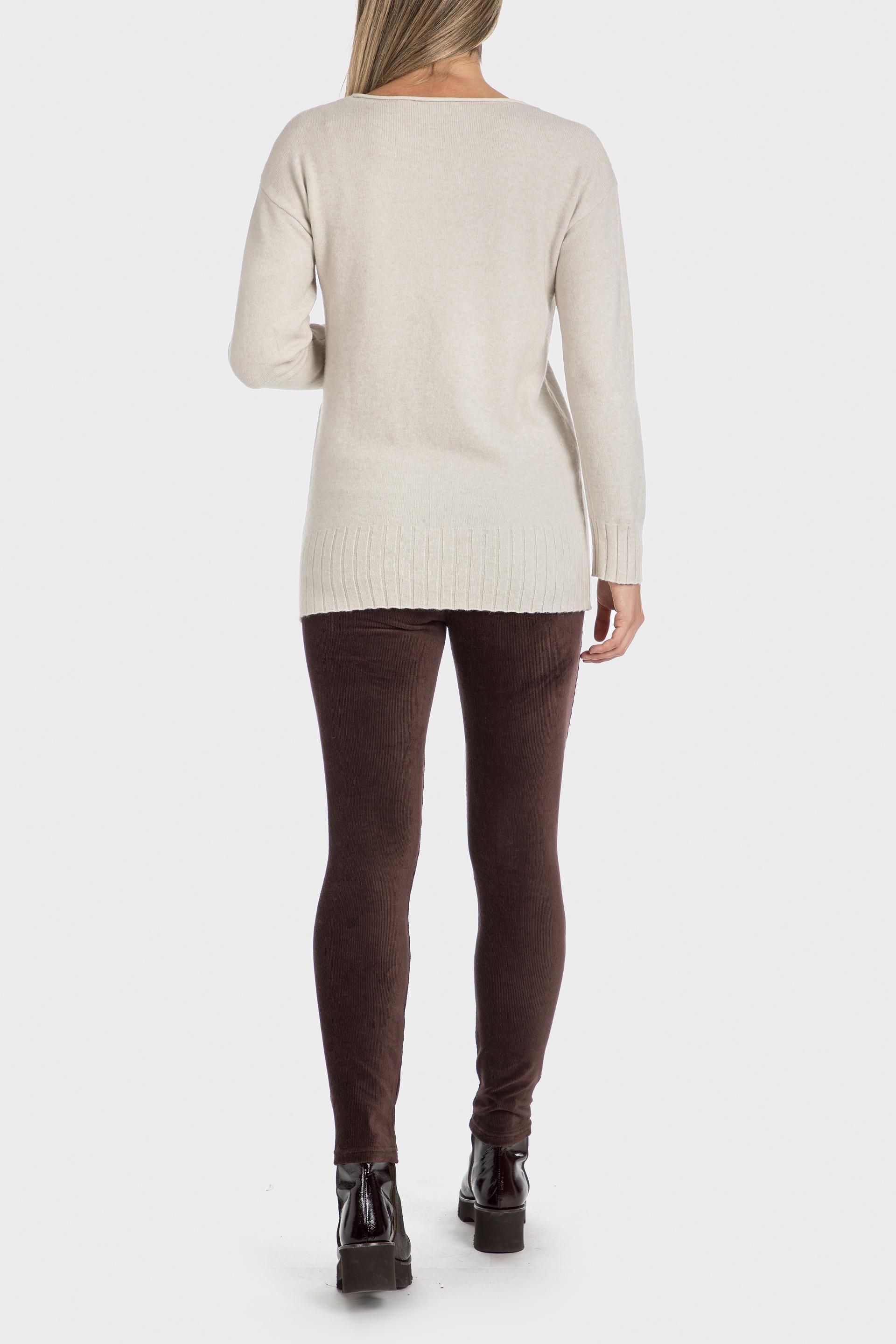 Beige Cable Knitted Sweater, , large image number 2