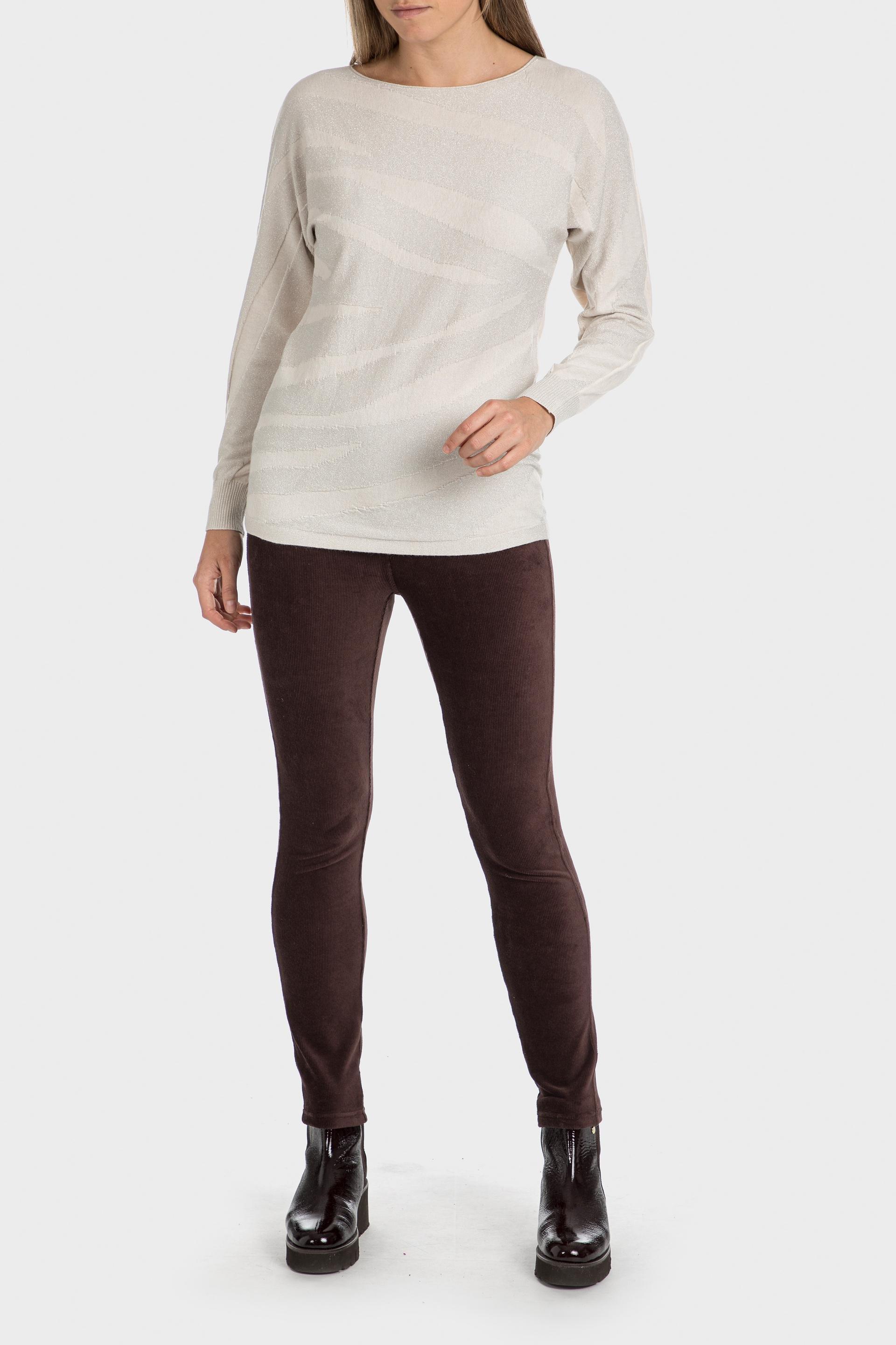 Beige Metallic Thread Sweater, , large image number 0