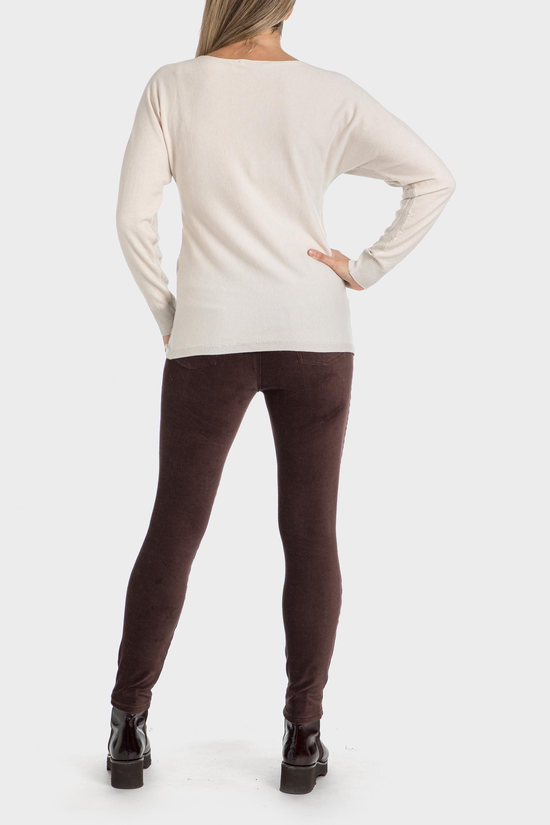 Beige Metallic Thread Sweater, , large image number 3