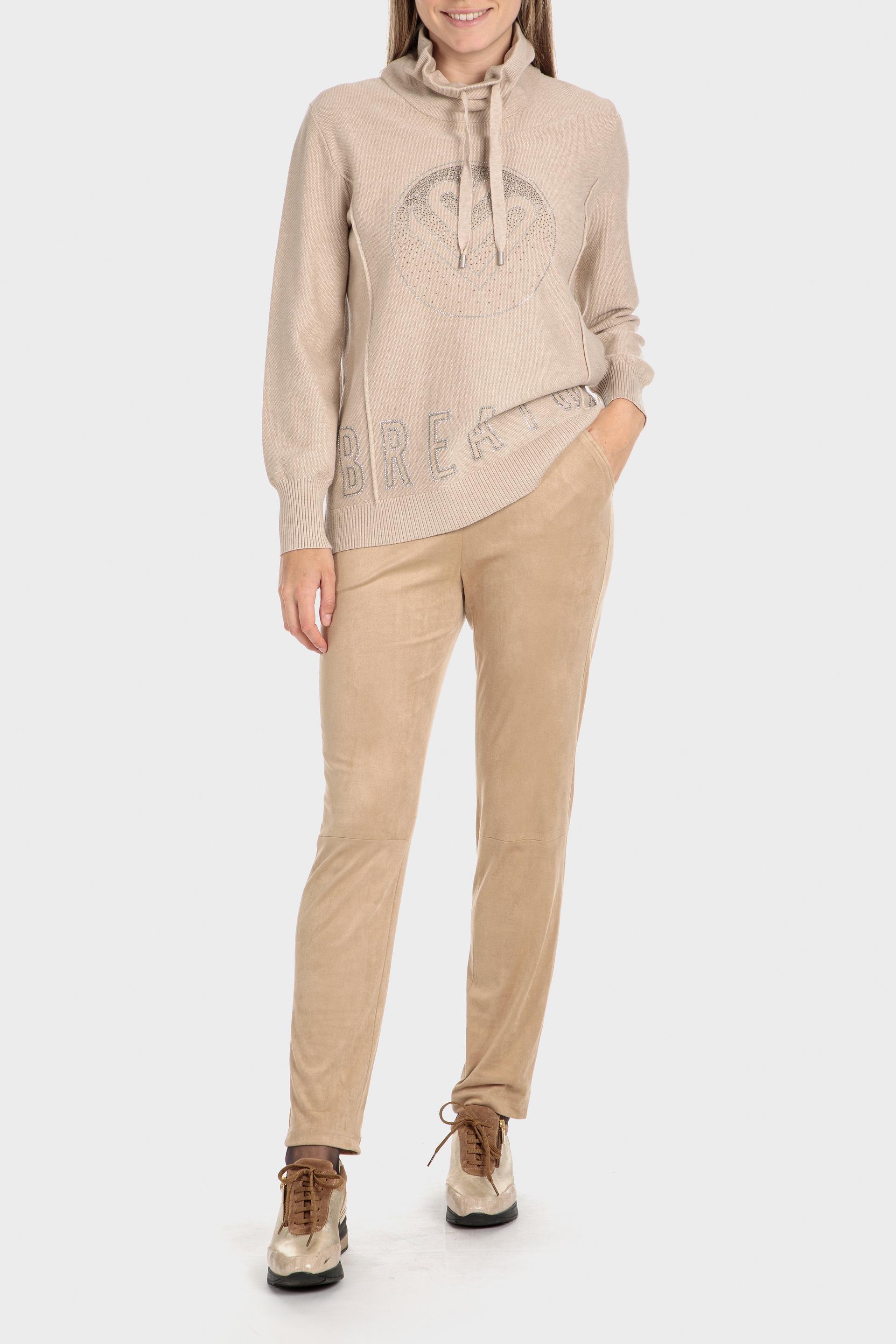 Beige Printed Sweater, , large image number 0