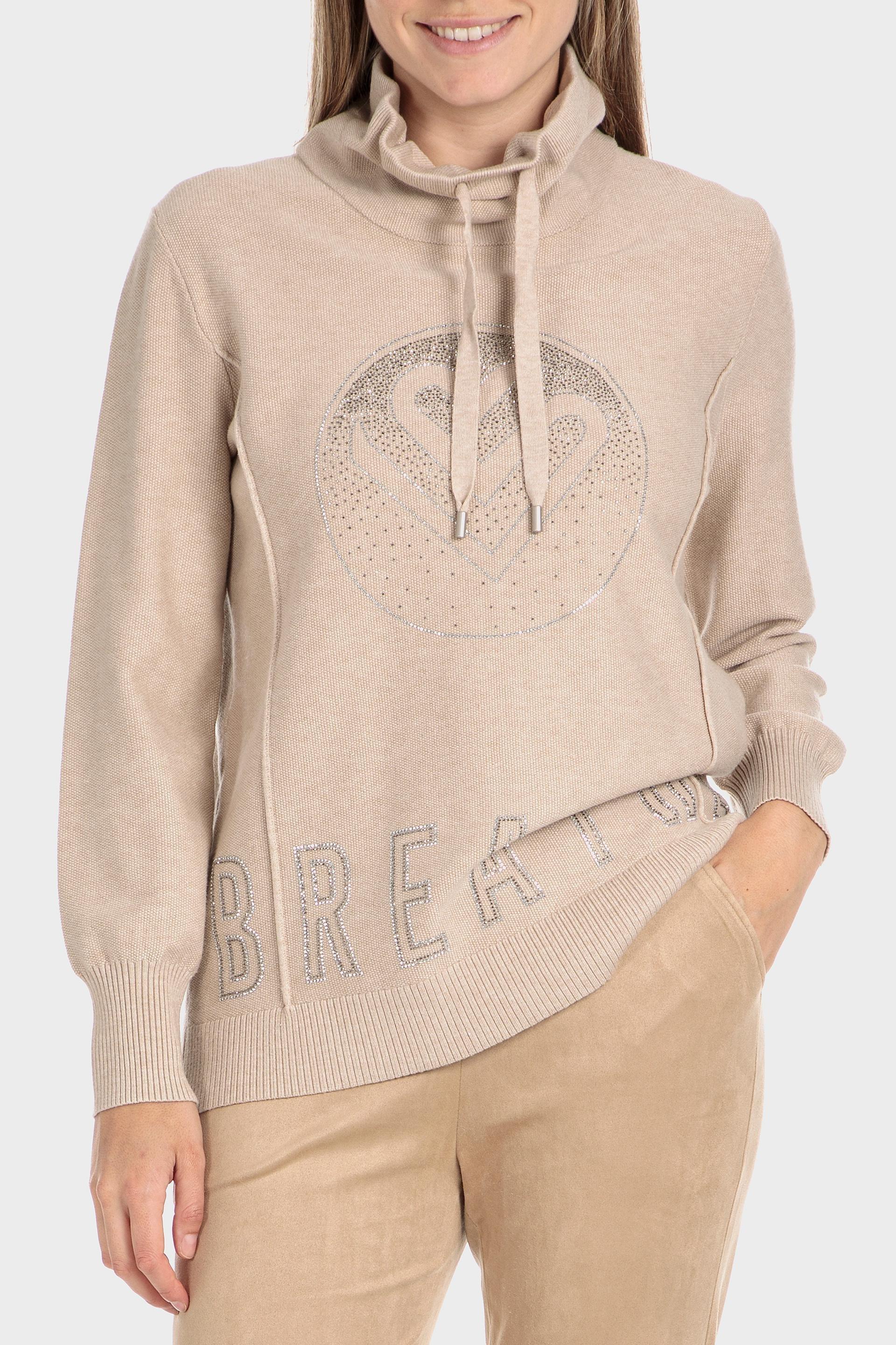 Beige Printed Sweater, , large image number 2