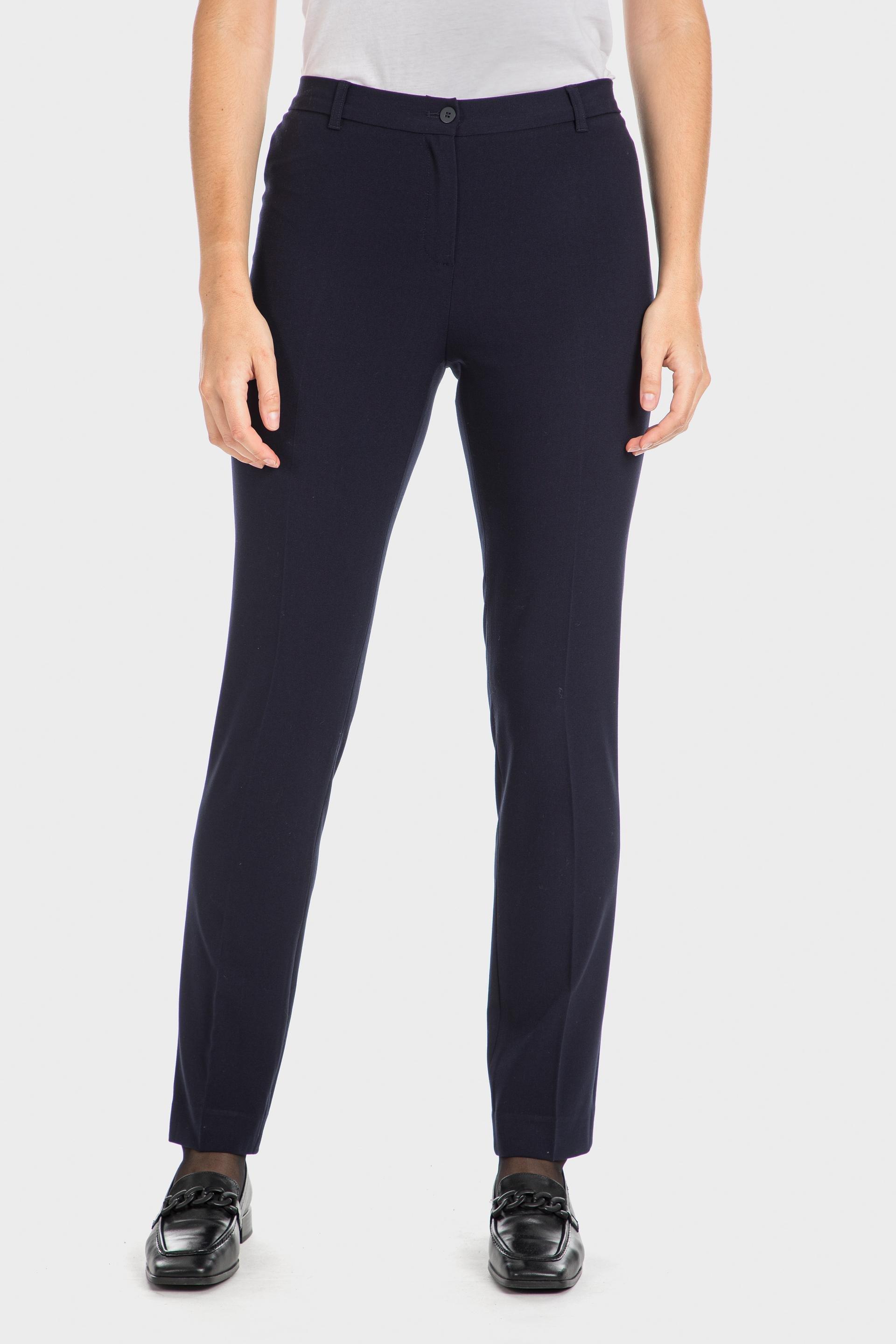 Navy Viscose Trousers, , large image number 1