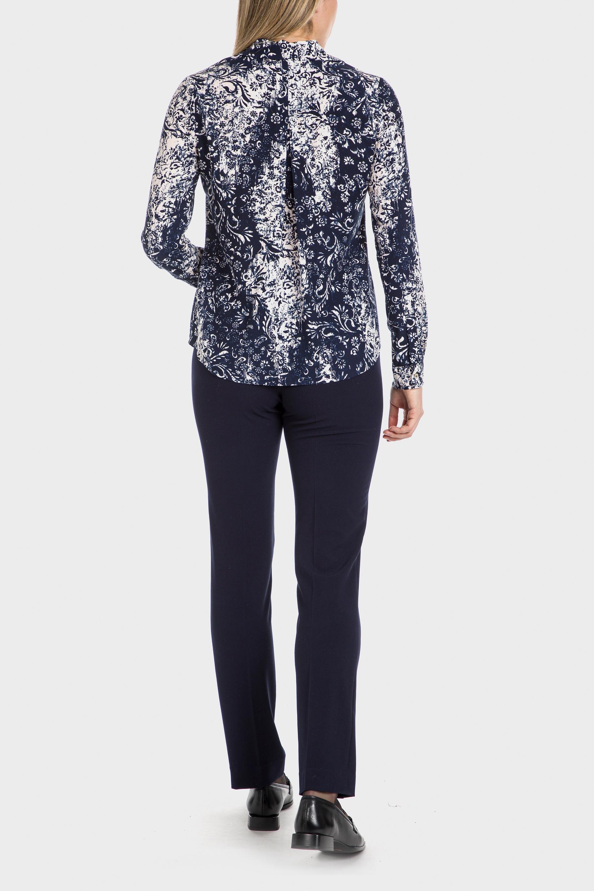 Navy Viscose Trousers, , large image number 2
