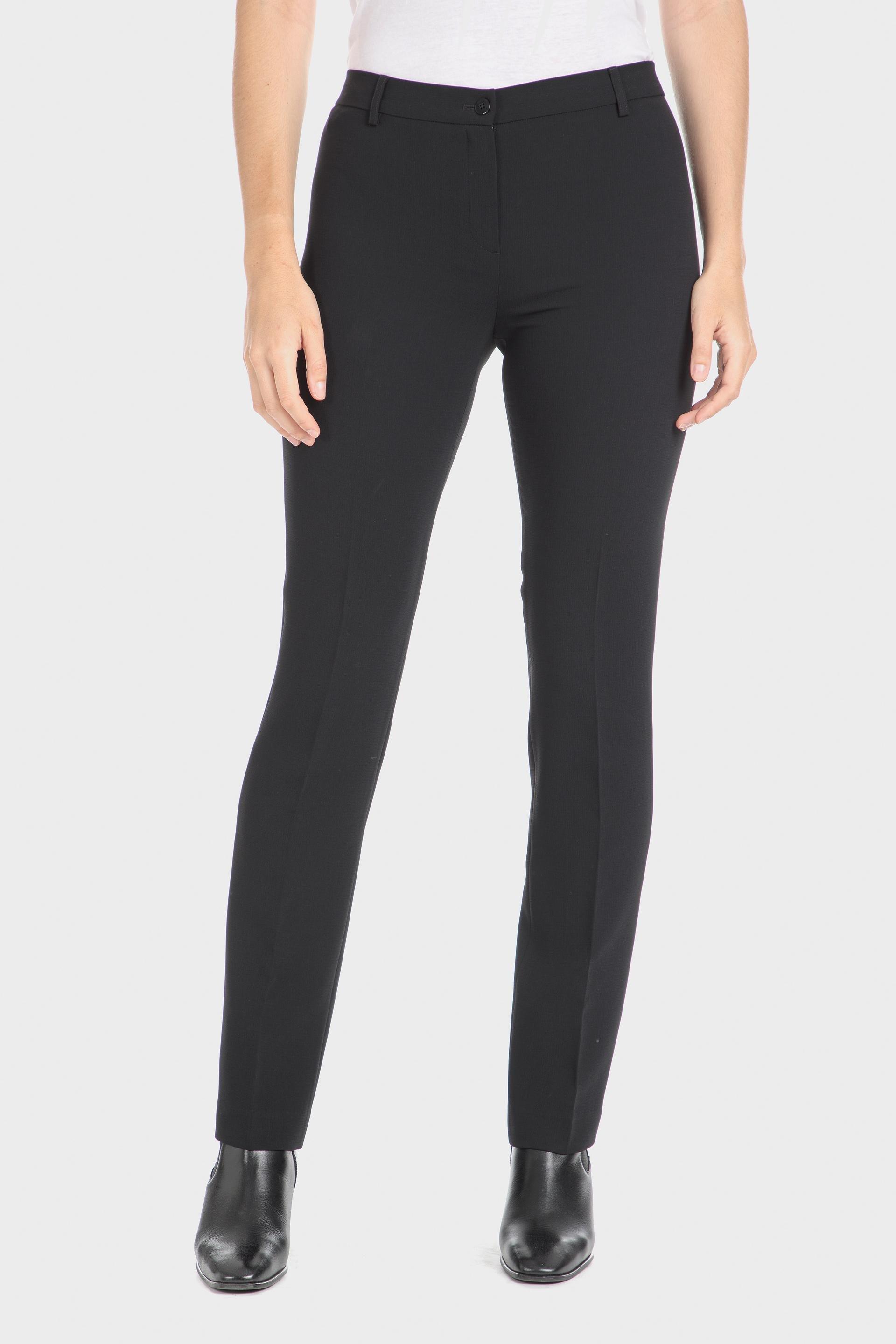 Black Crepe Elastic Trousers, , large image number 0