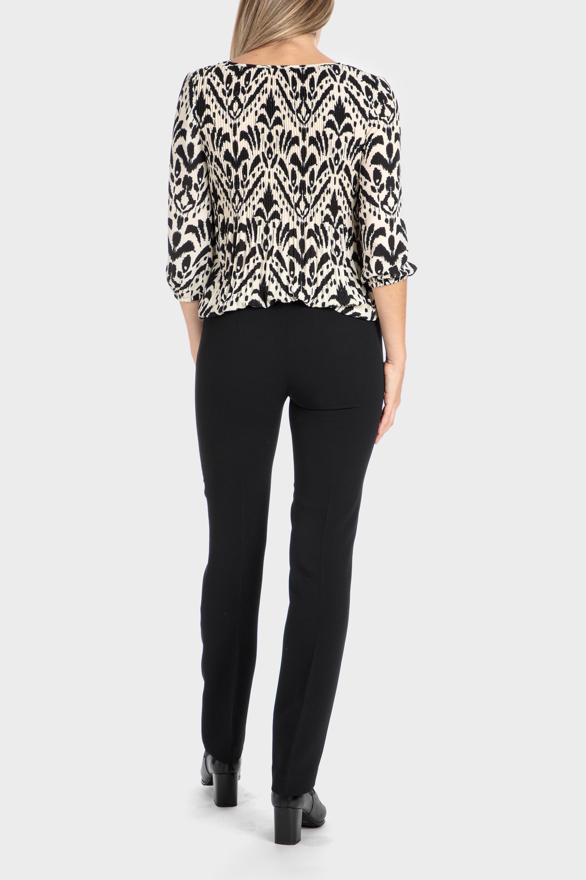 Black Crepe Elastic Trousers, , large image number 3