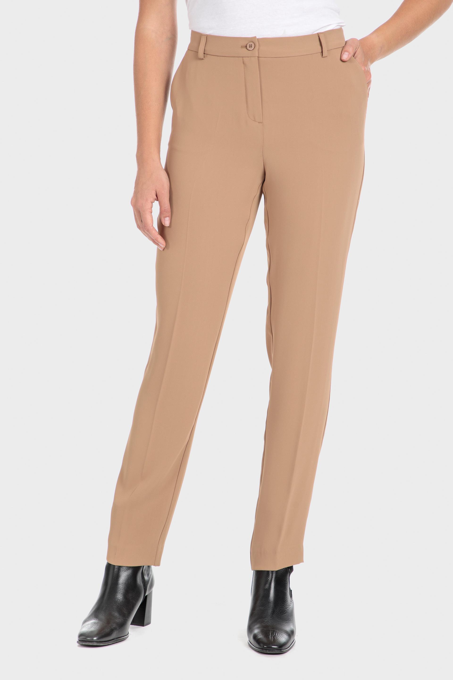 Brown Mid Waist Trousers, , large image number 1