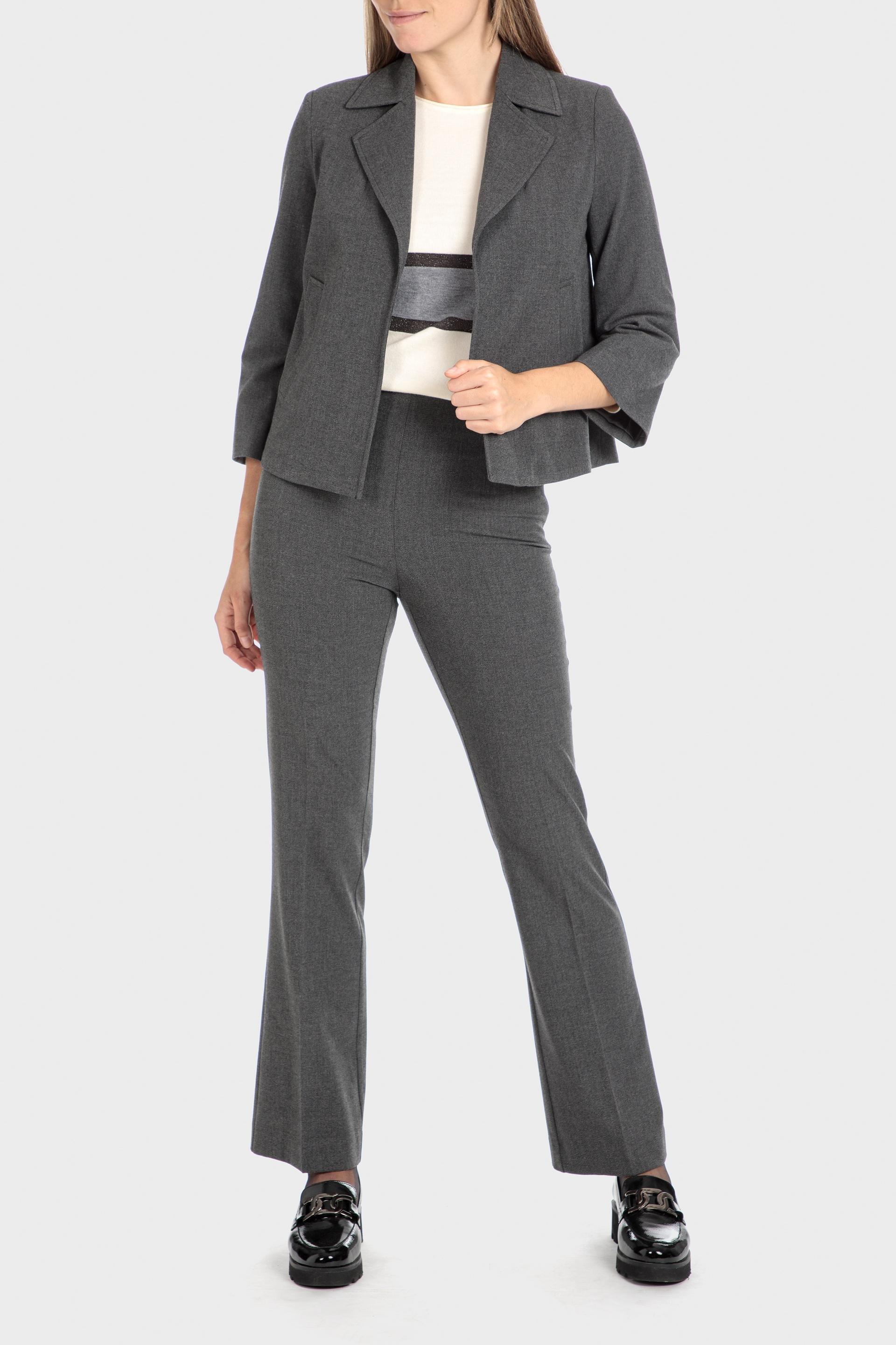 Grey Flared Trousers, Grey Dark, large image number 0