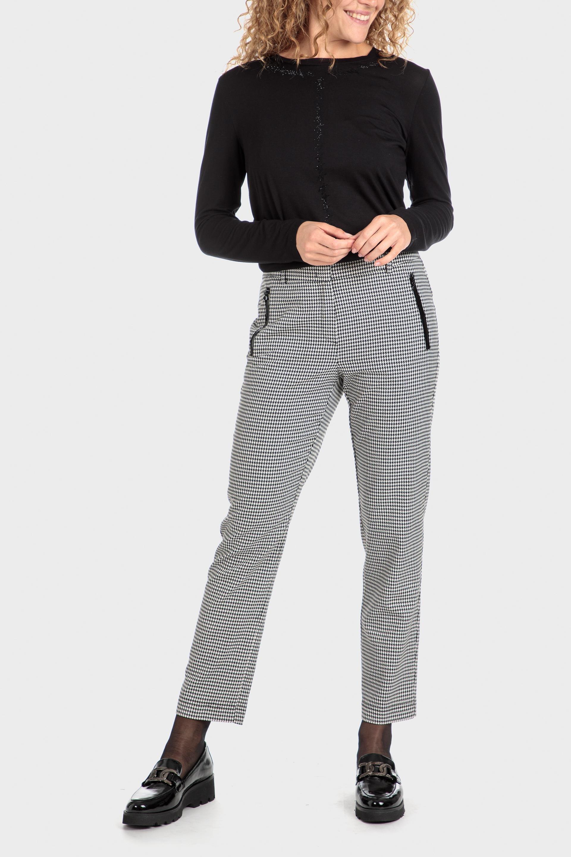 Multicolour Houndstooth Trousers, , large image number 1