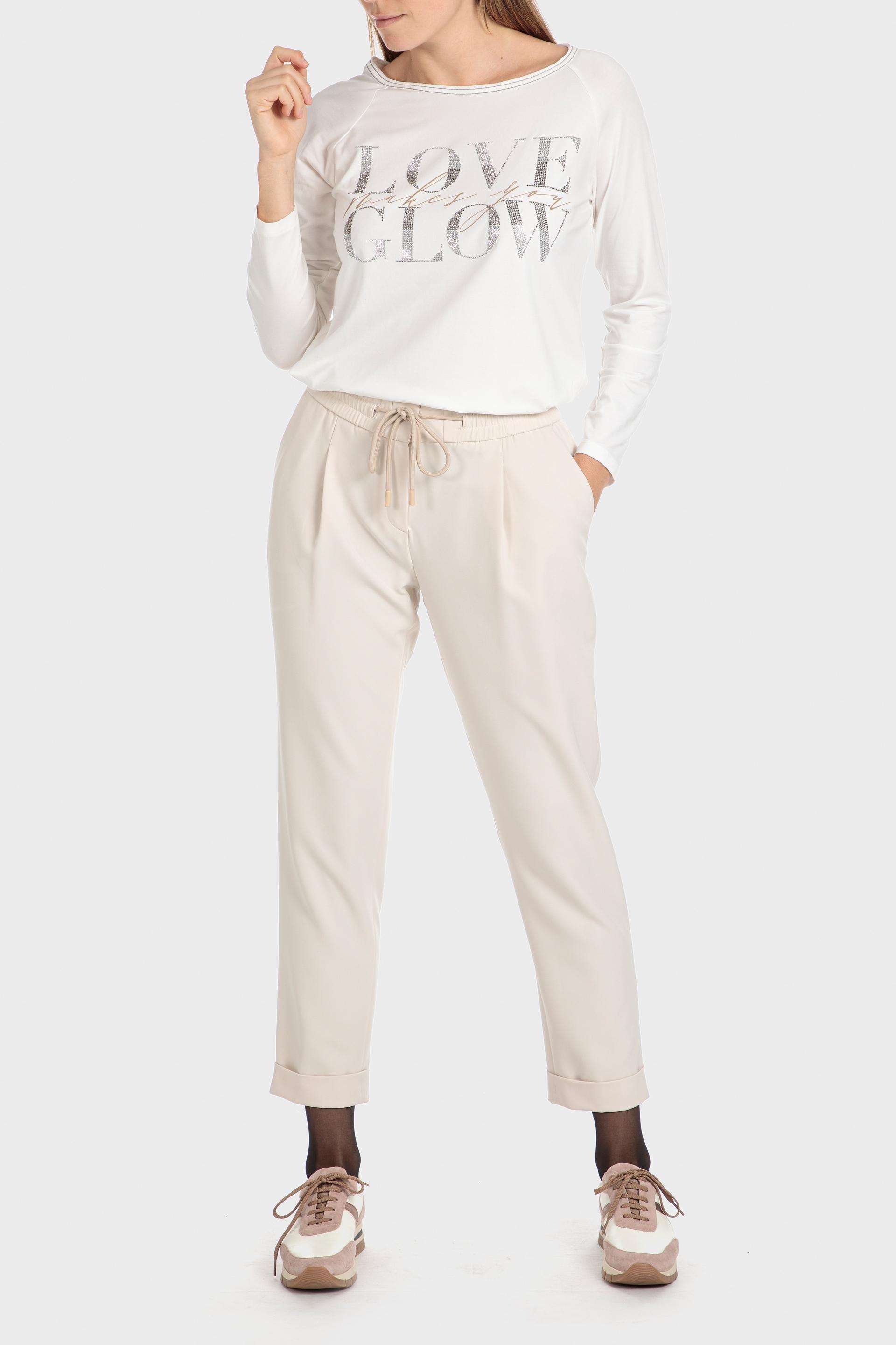 Beige Drawstring Trousers, , large image number 0