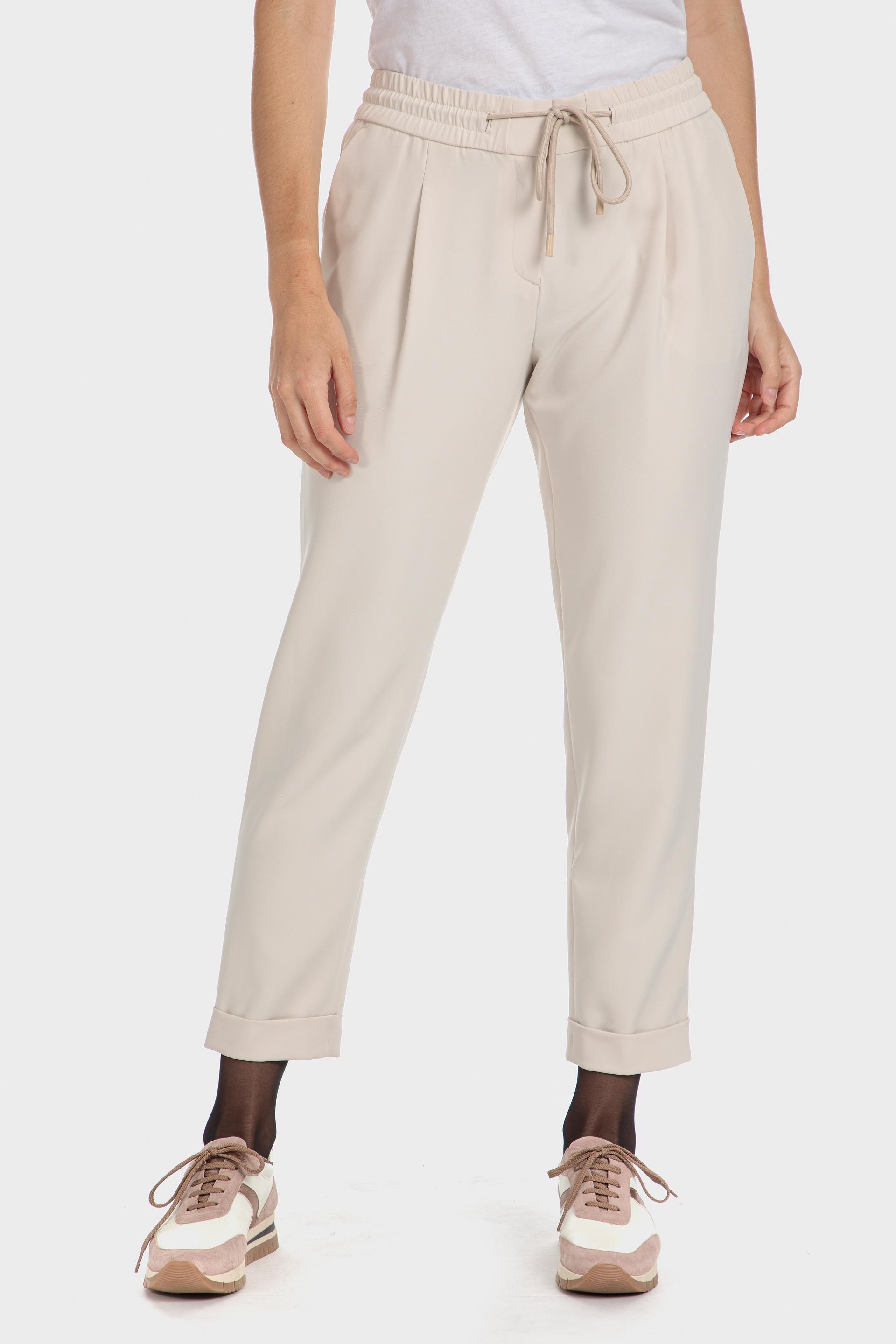 Beige Drawstring Trousers, , large image number 1