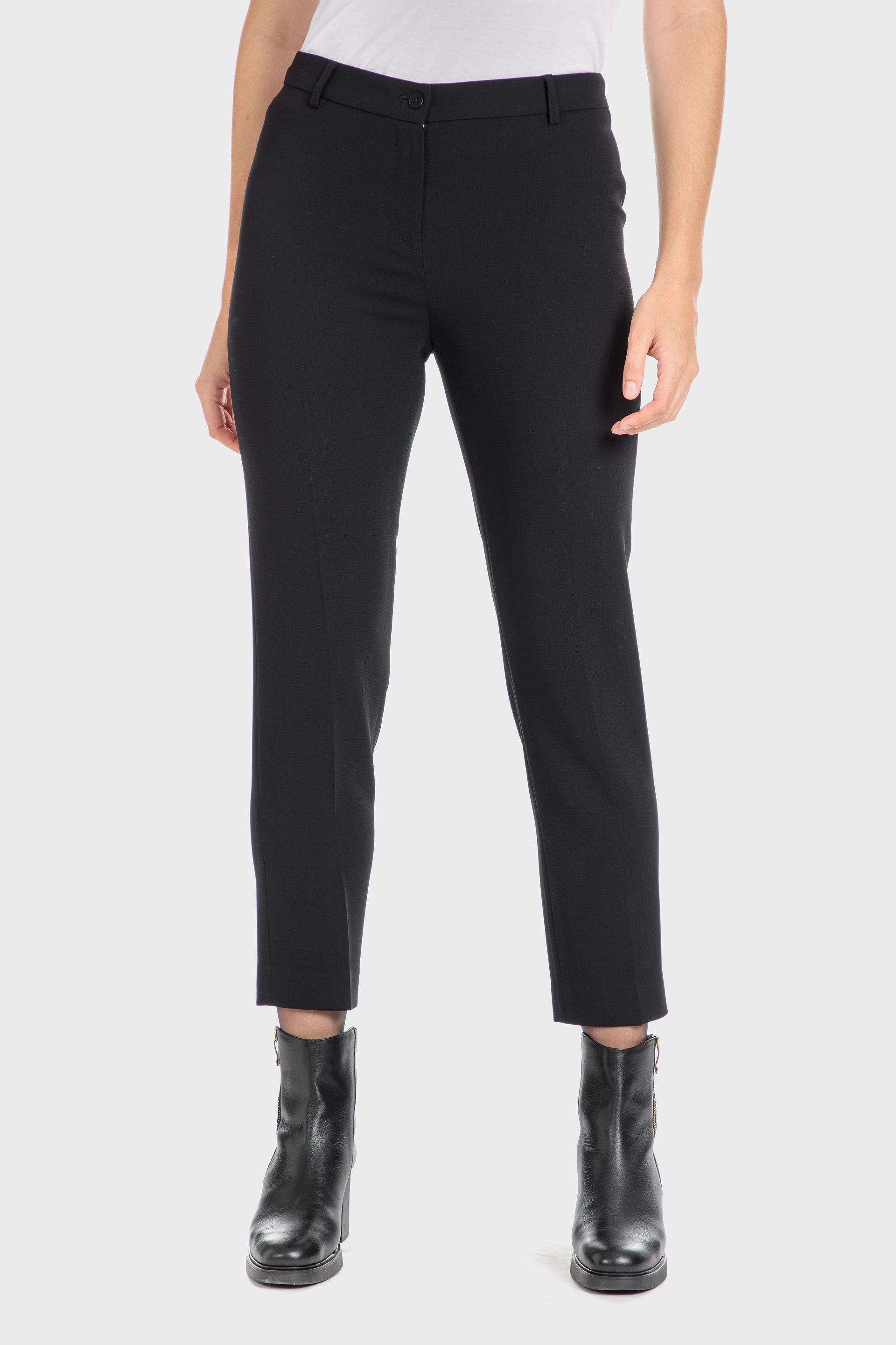 Black Crepe Capri Trousers, , large image number 1