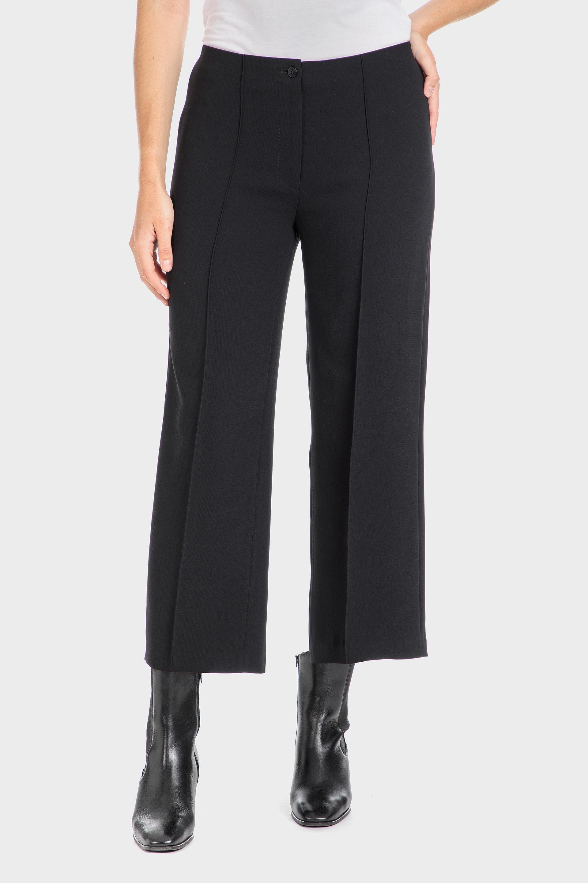 Black Crepe Trousers, Black, large image number 0