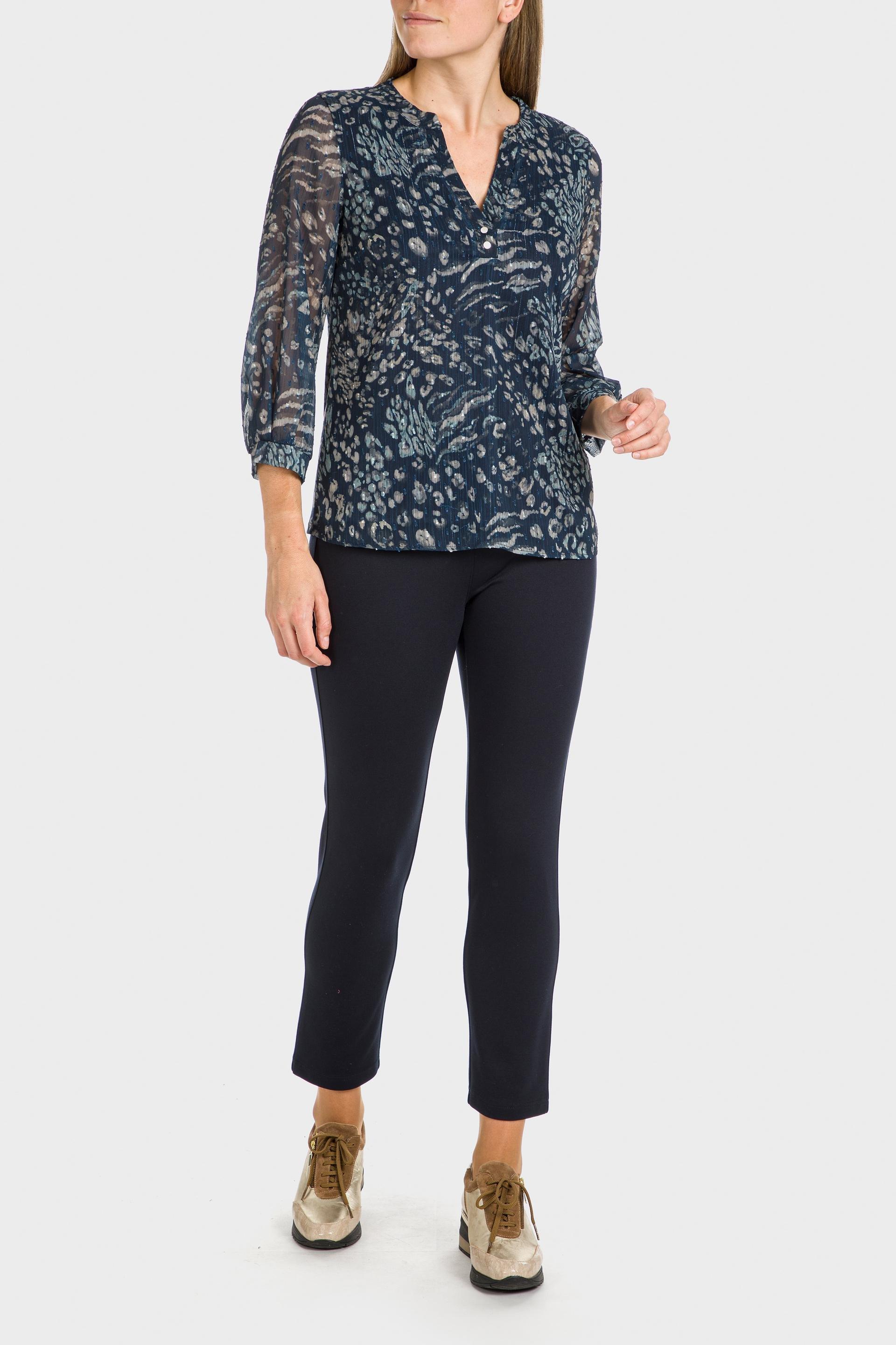 Navy Capri Trousers, , large image number 0