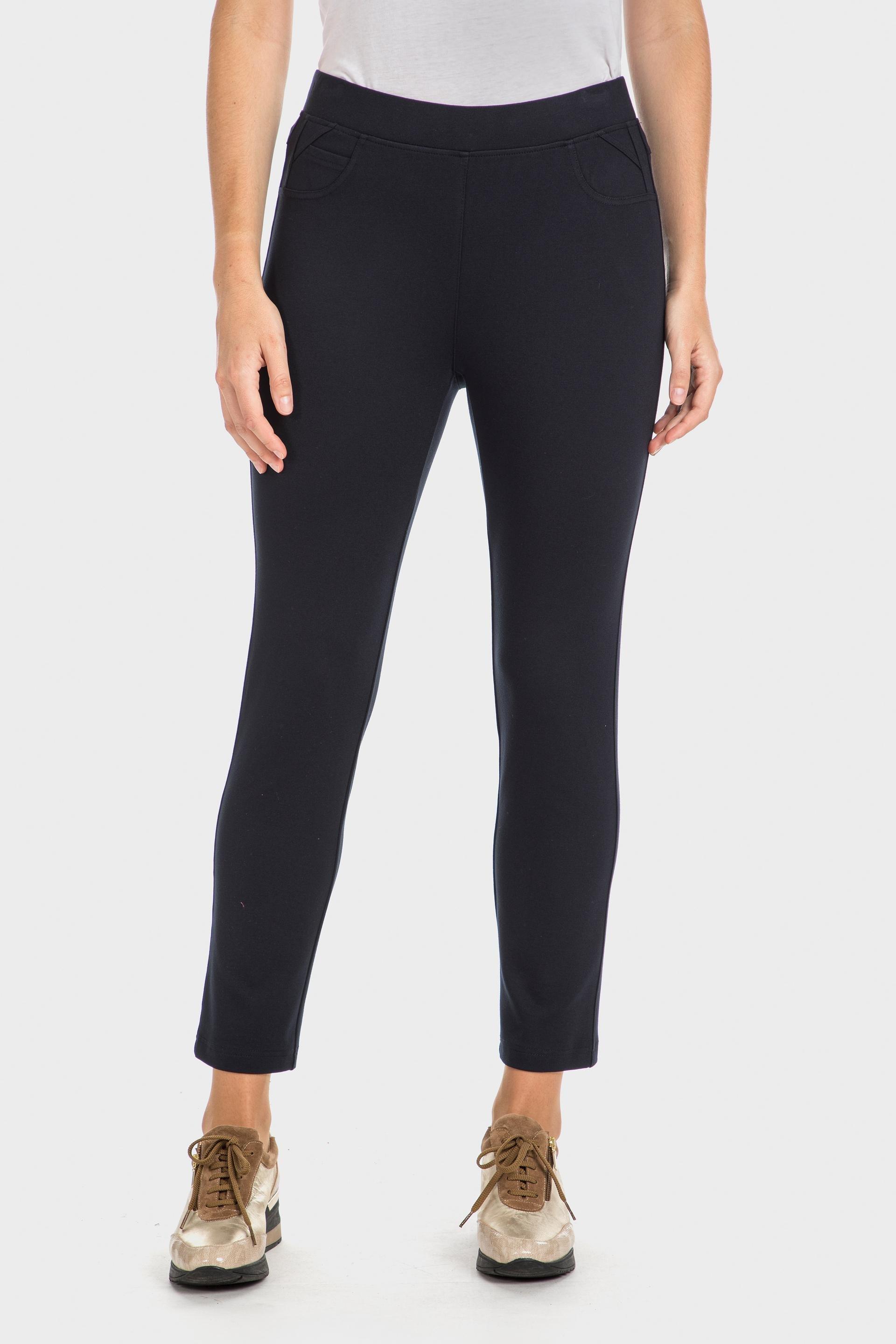 Navy Capri Trousers, , large image number 1