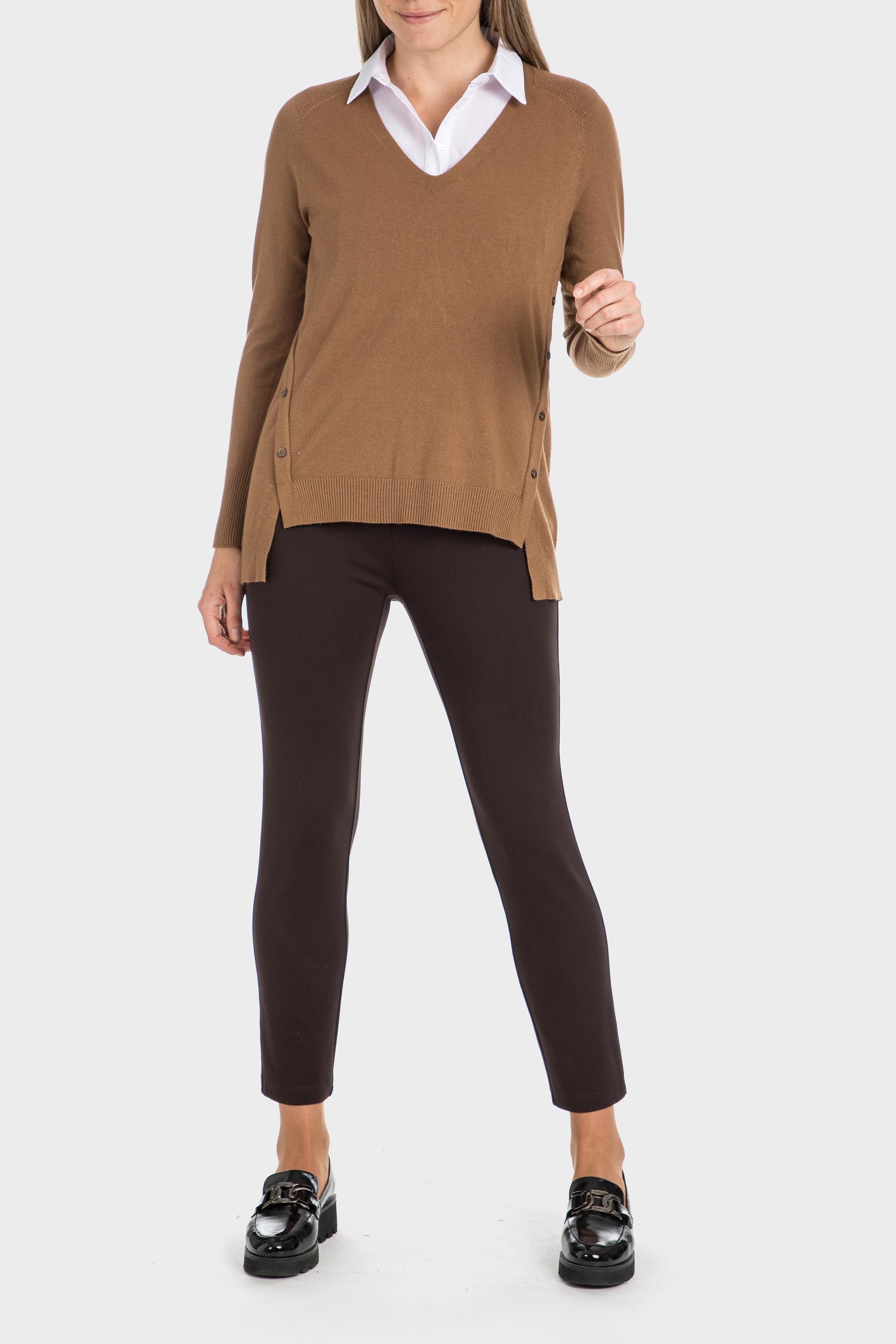 Brown Capri Trousers, , large image number 0