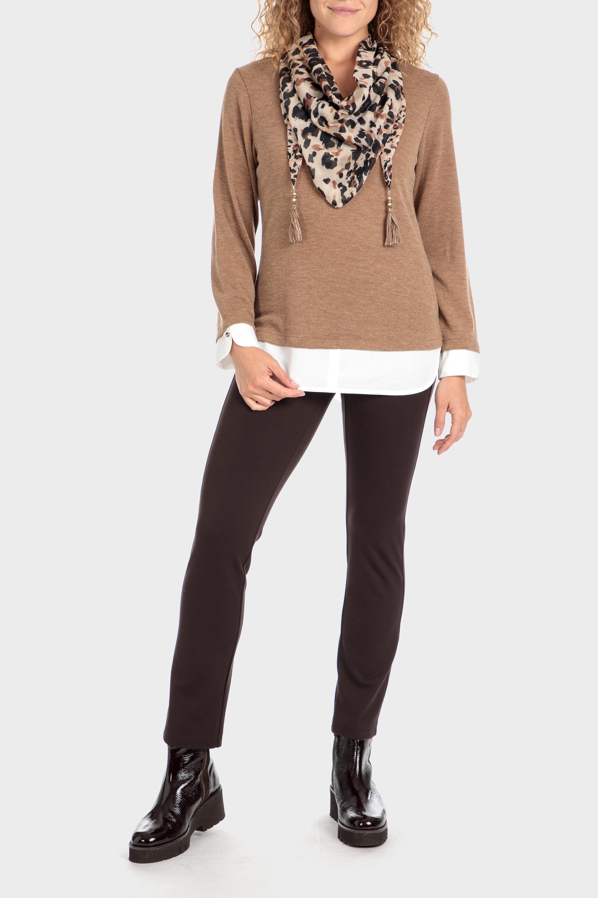 Brown Push Up Trousers, , large image number 1