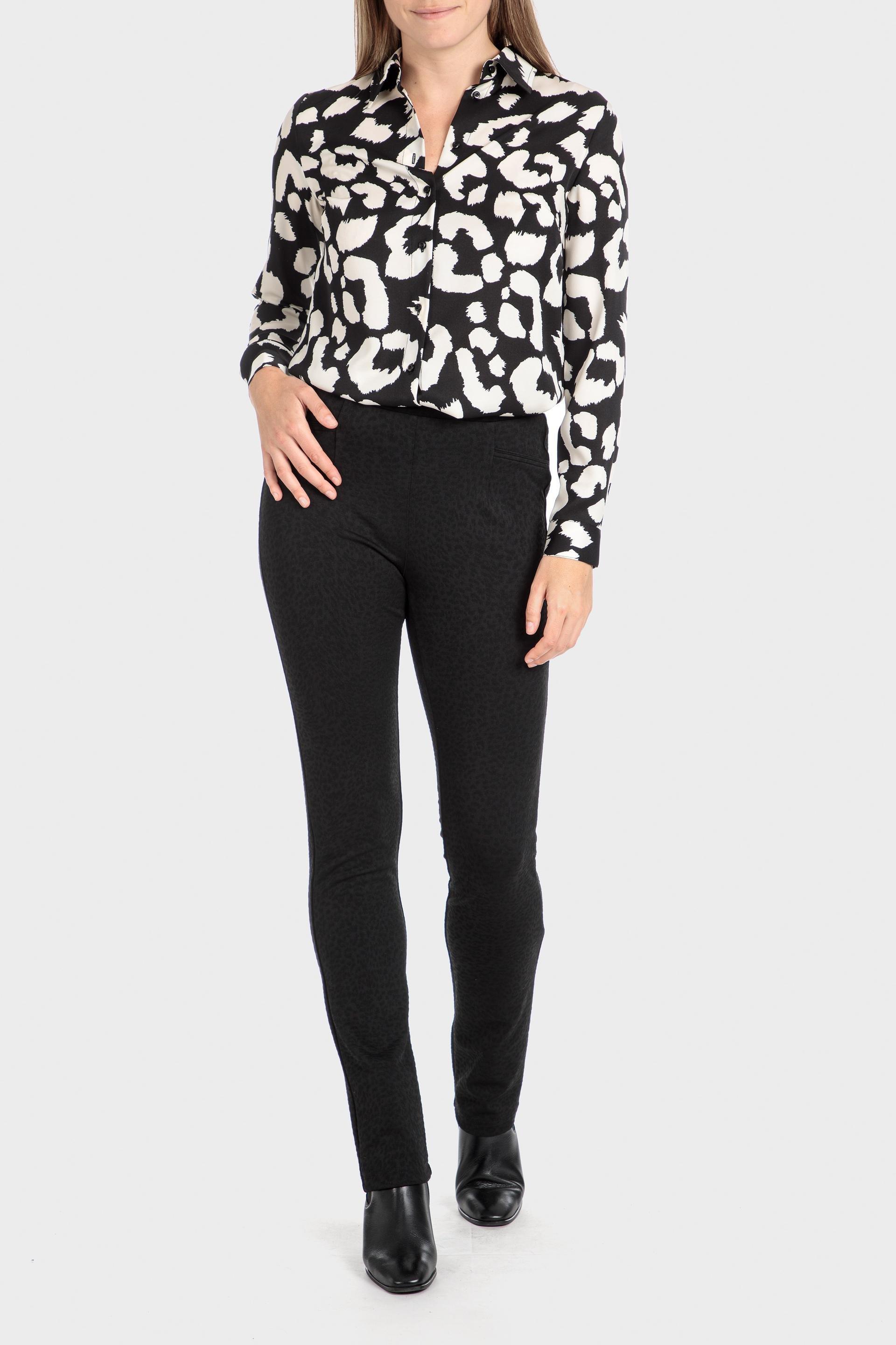 Black Jacquard Trousers, Black, large image number 4