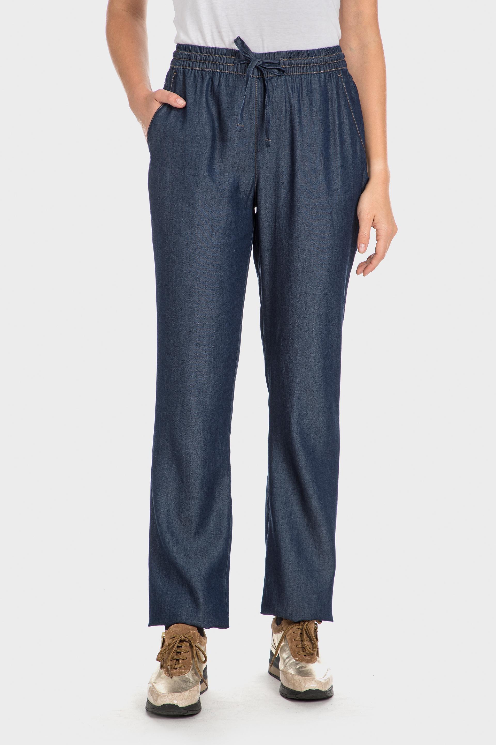 Blue Lyocell Trousers, , large image number 1