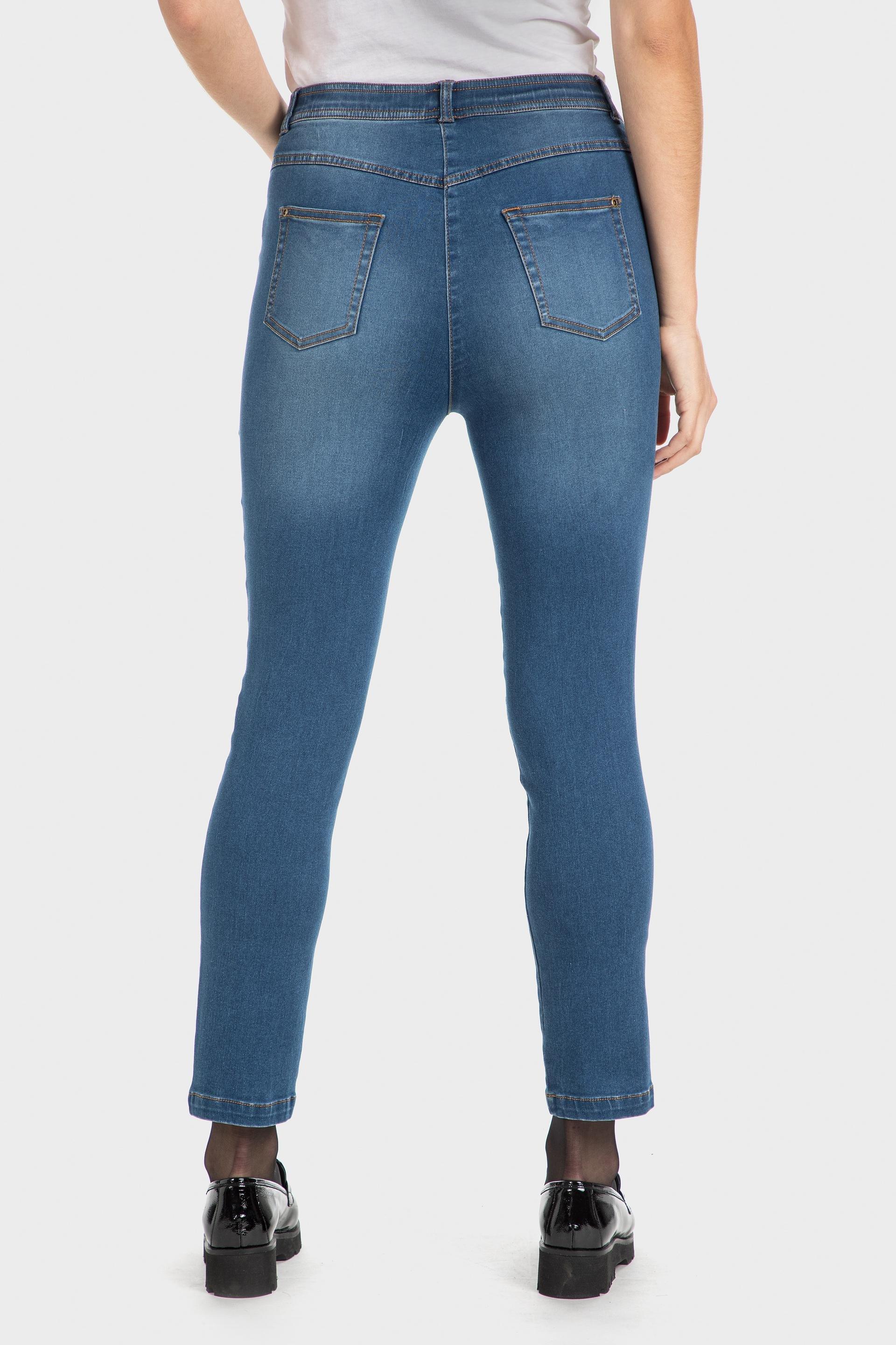Blue Elastic Denim Trousers, , large image number 2
