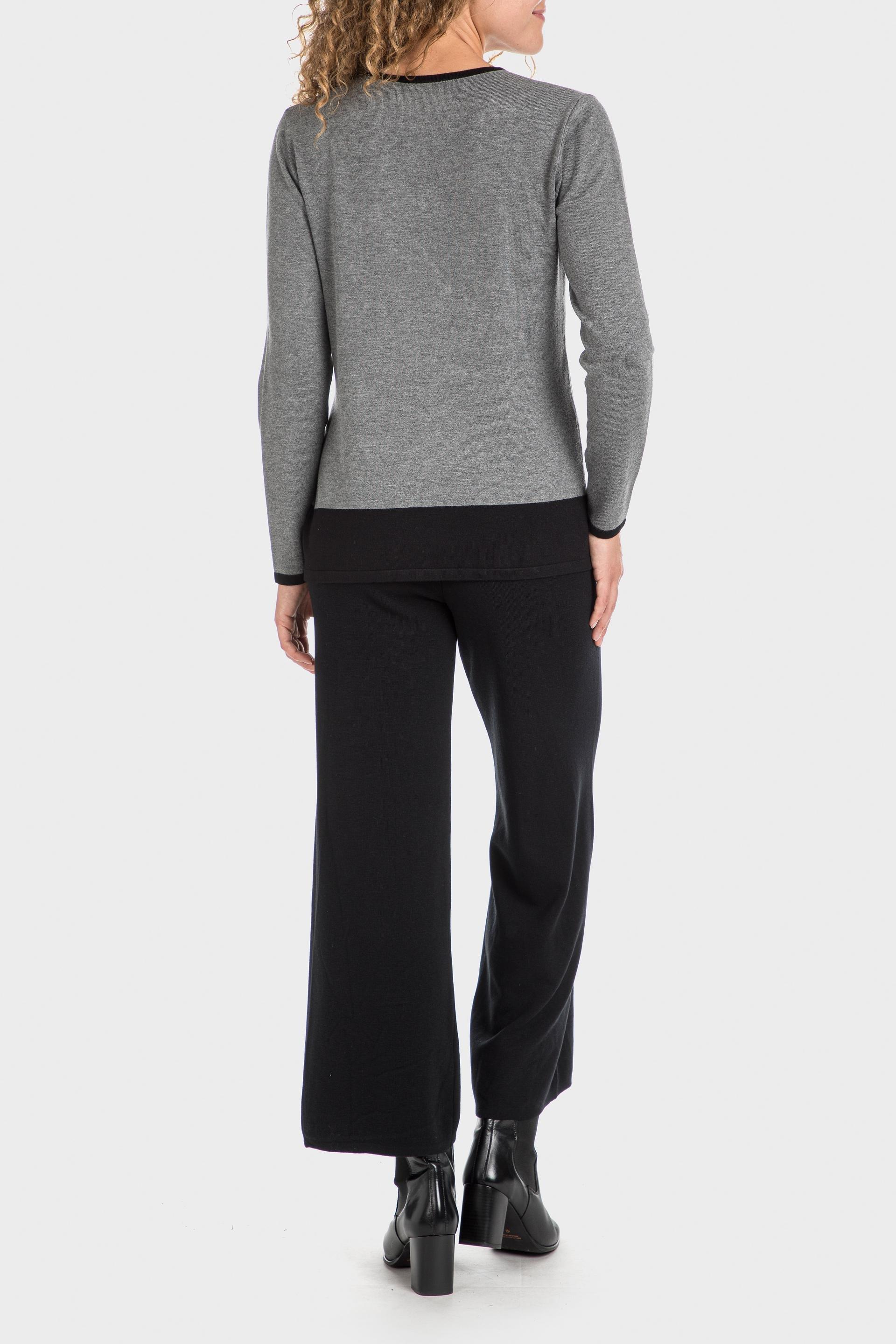Black Knitted Wide-Leg Trousers, , large image number 3