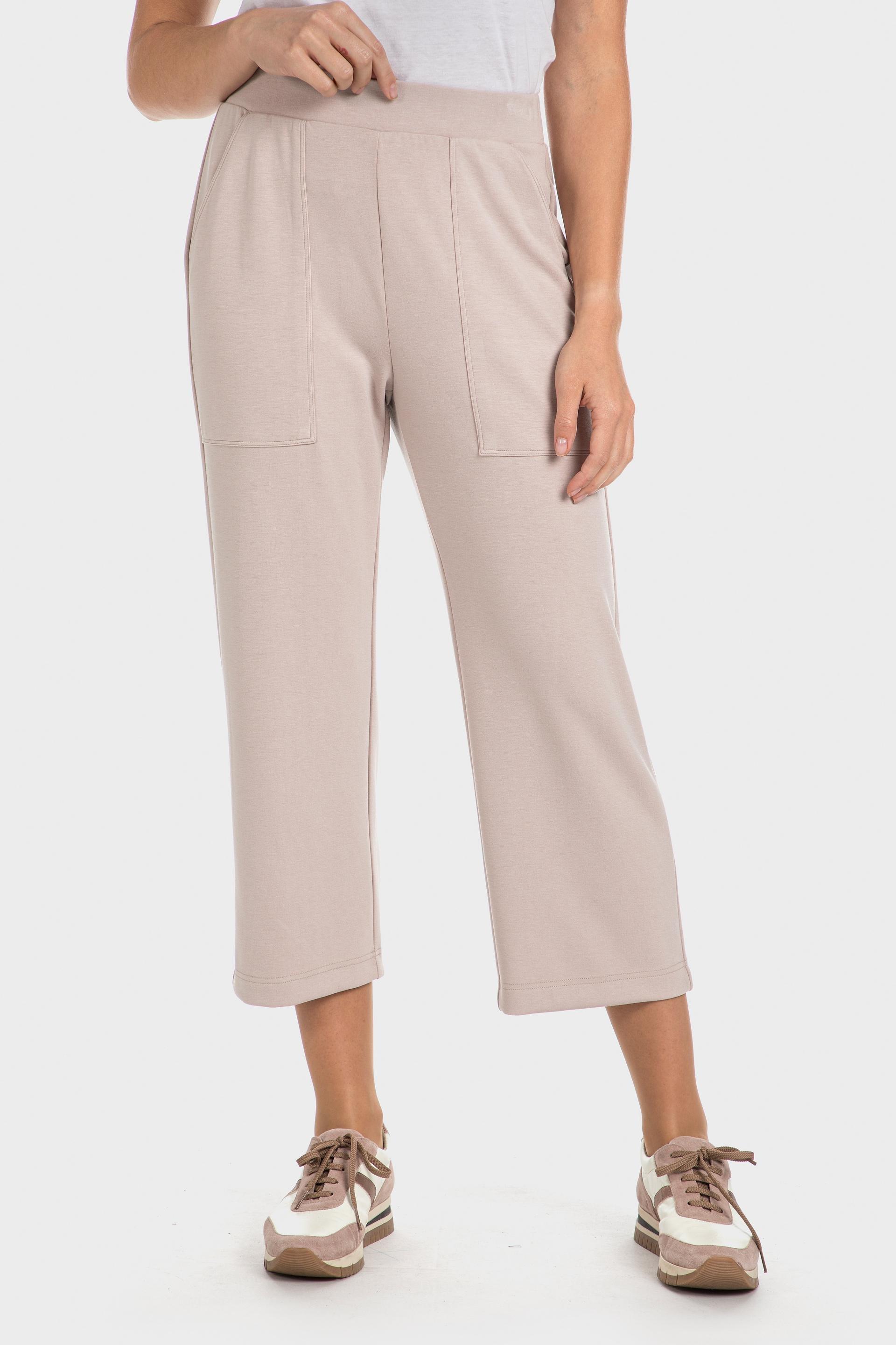 Beige Cropped Trousers, , large image number 1
