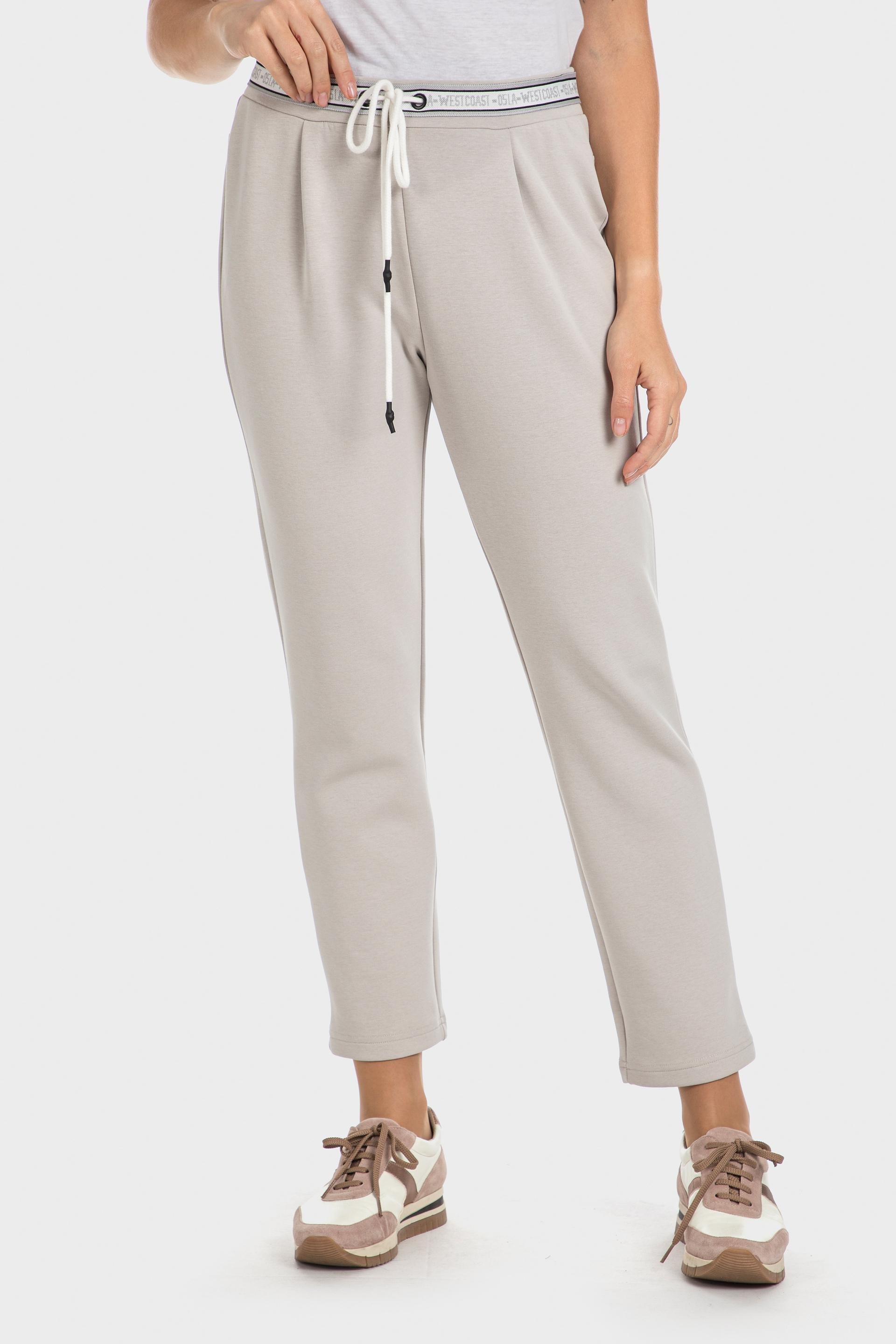 Beige Mid-Waist Sweatpants, , large image number 5