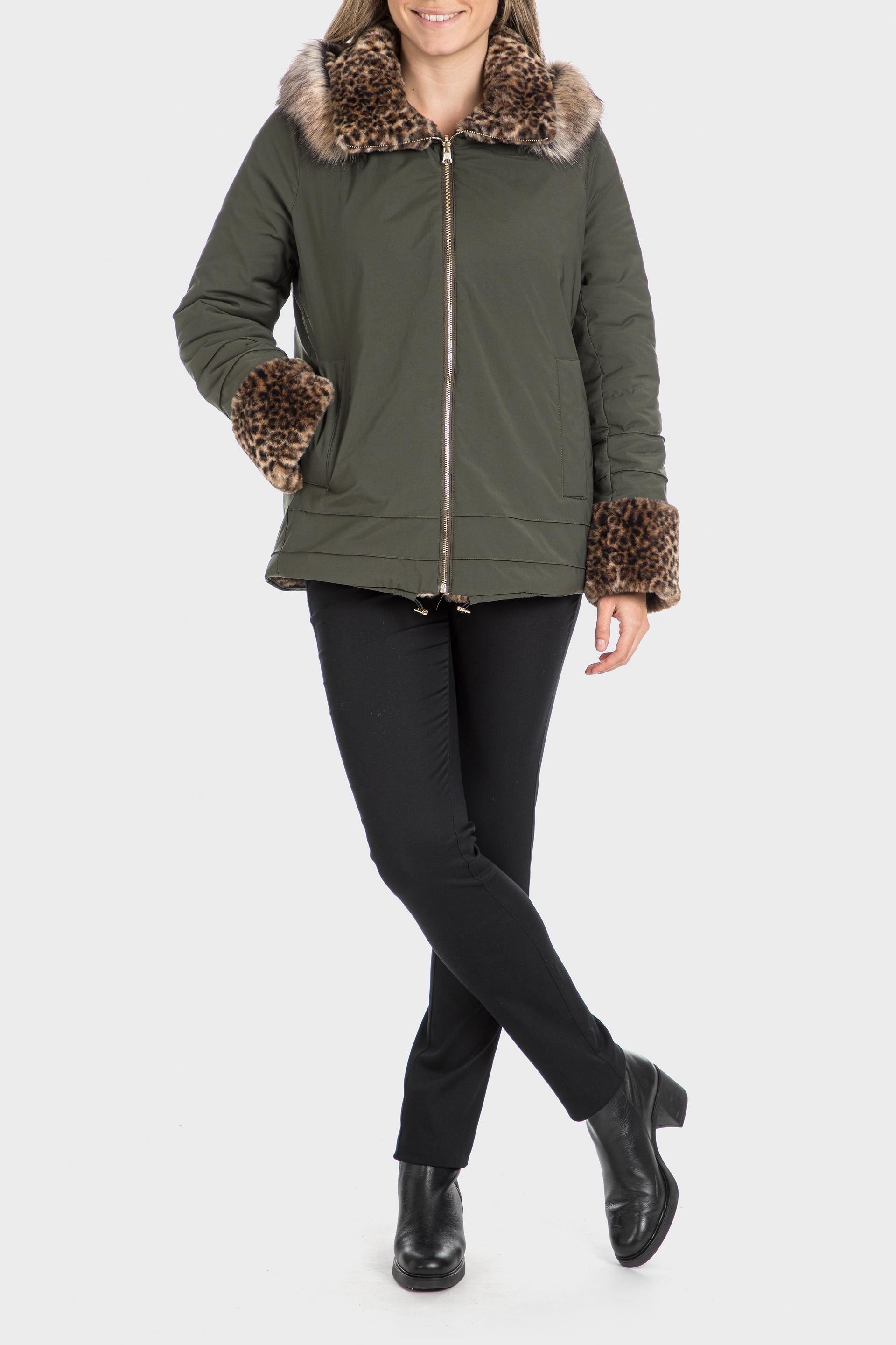 Green Reversible Fur And Animal Printed Jacket, , large image number 2