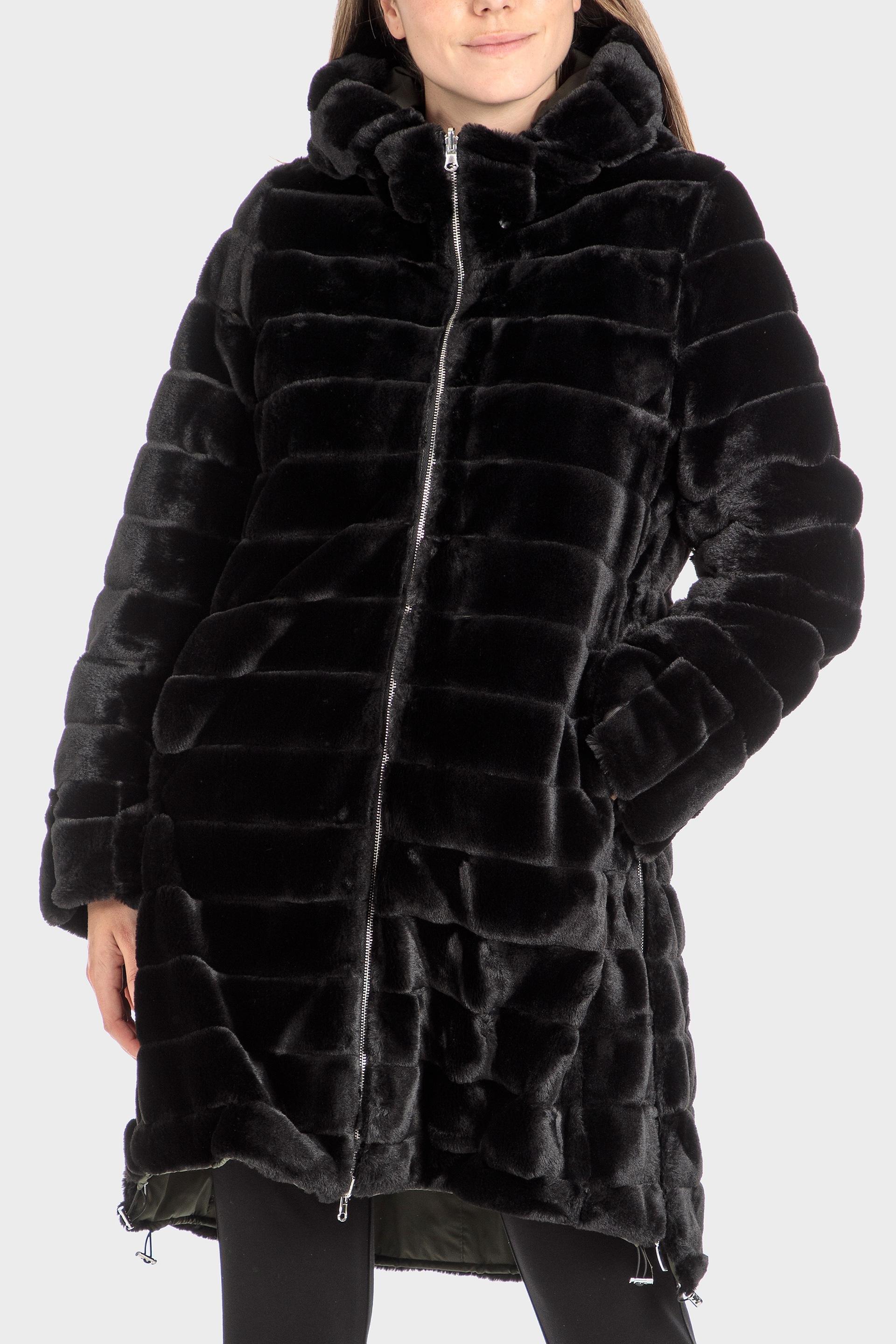 Green Reversible Fur And Plain Jacket, , large image number 1