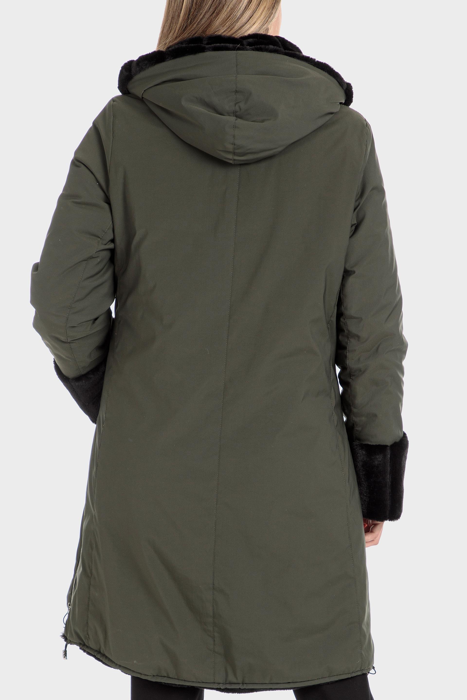 Green Reversible Fur And Plain Jacket, , large image number 4