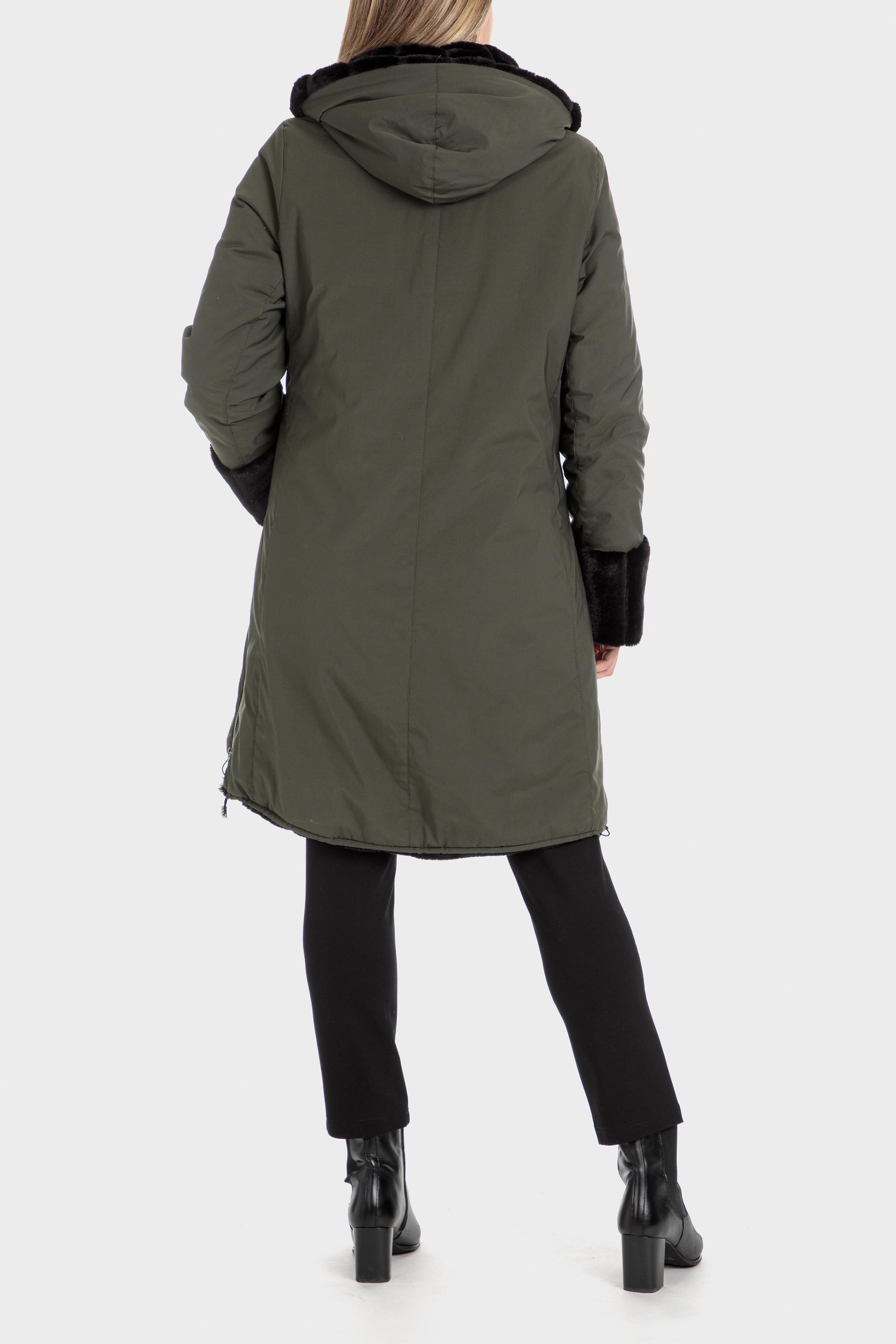 Green Reversible Fur And Plain Jacket, , large image number 5