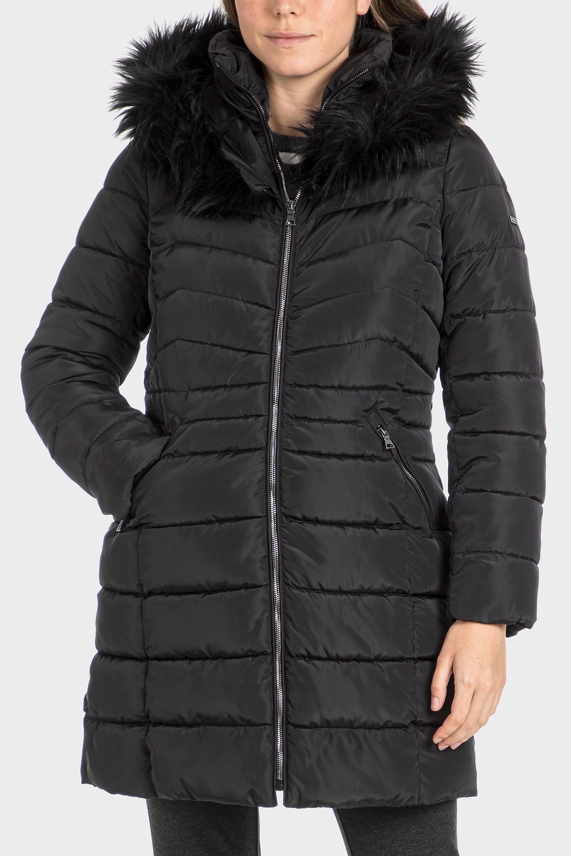 Black Parka With Fur Hood, , large image number 0