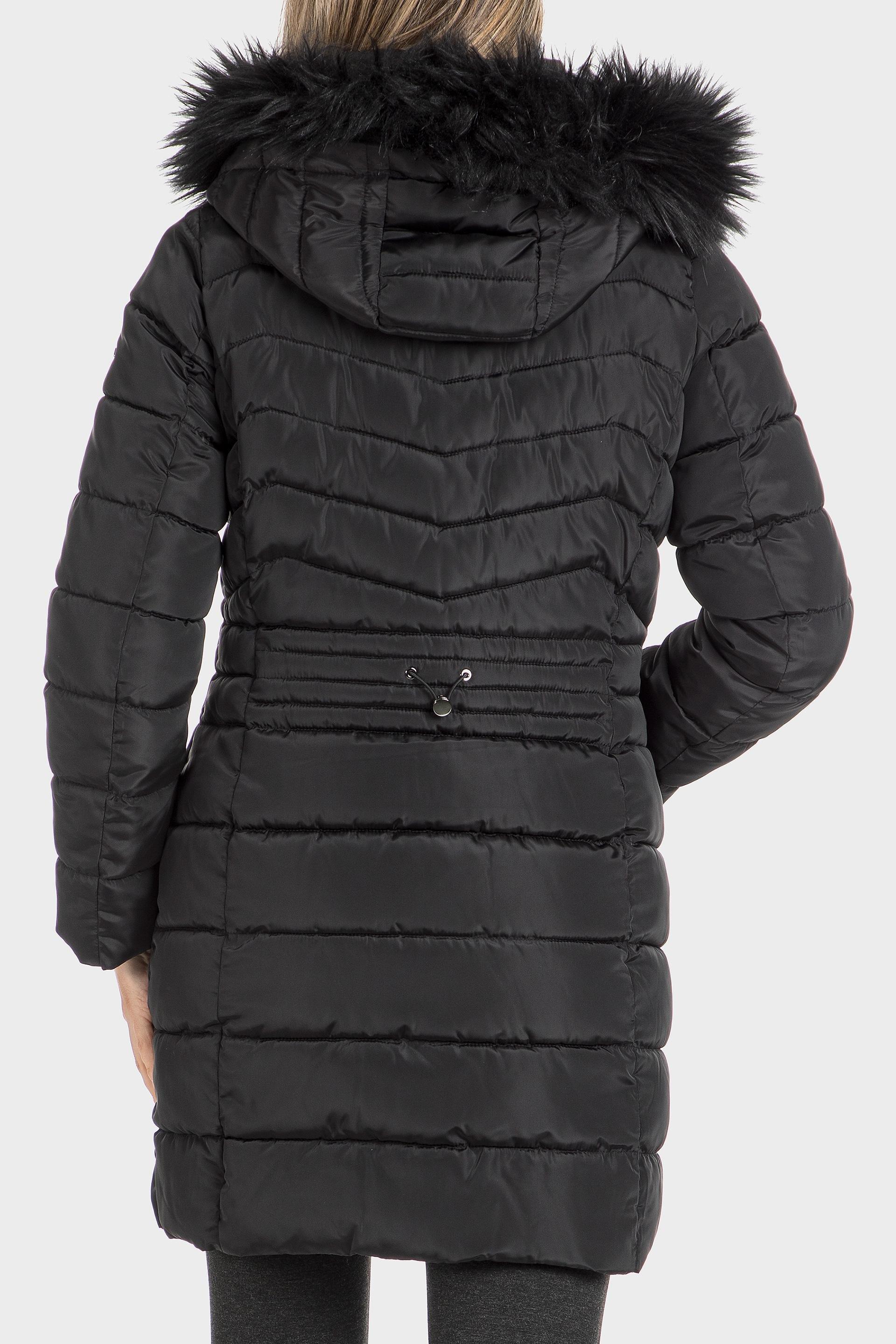 Black Parka With Fur Hood, , large image number 3