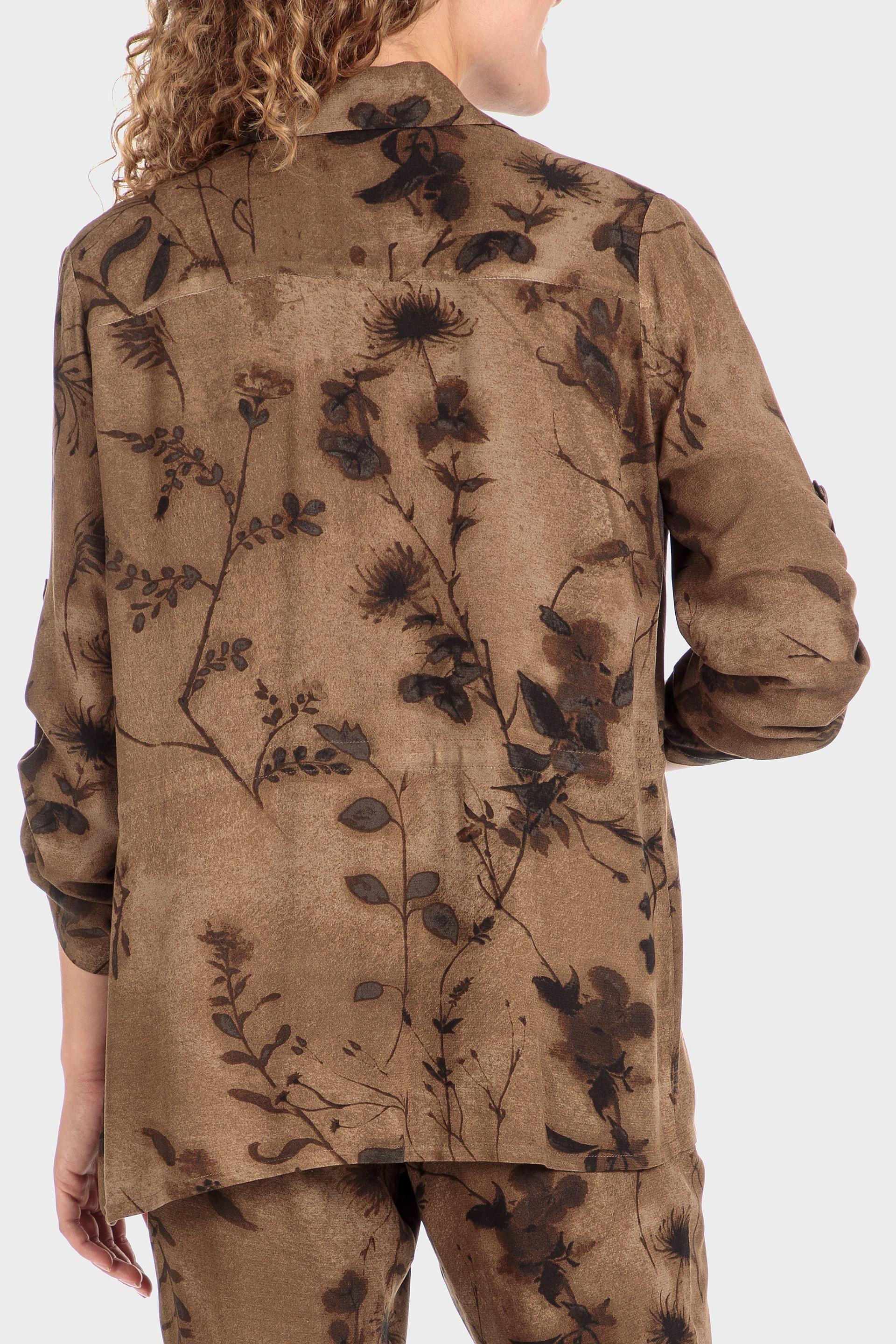 Brown Printed Casual Overshirt, Green Safari, large image number 5