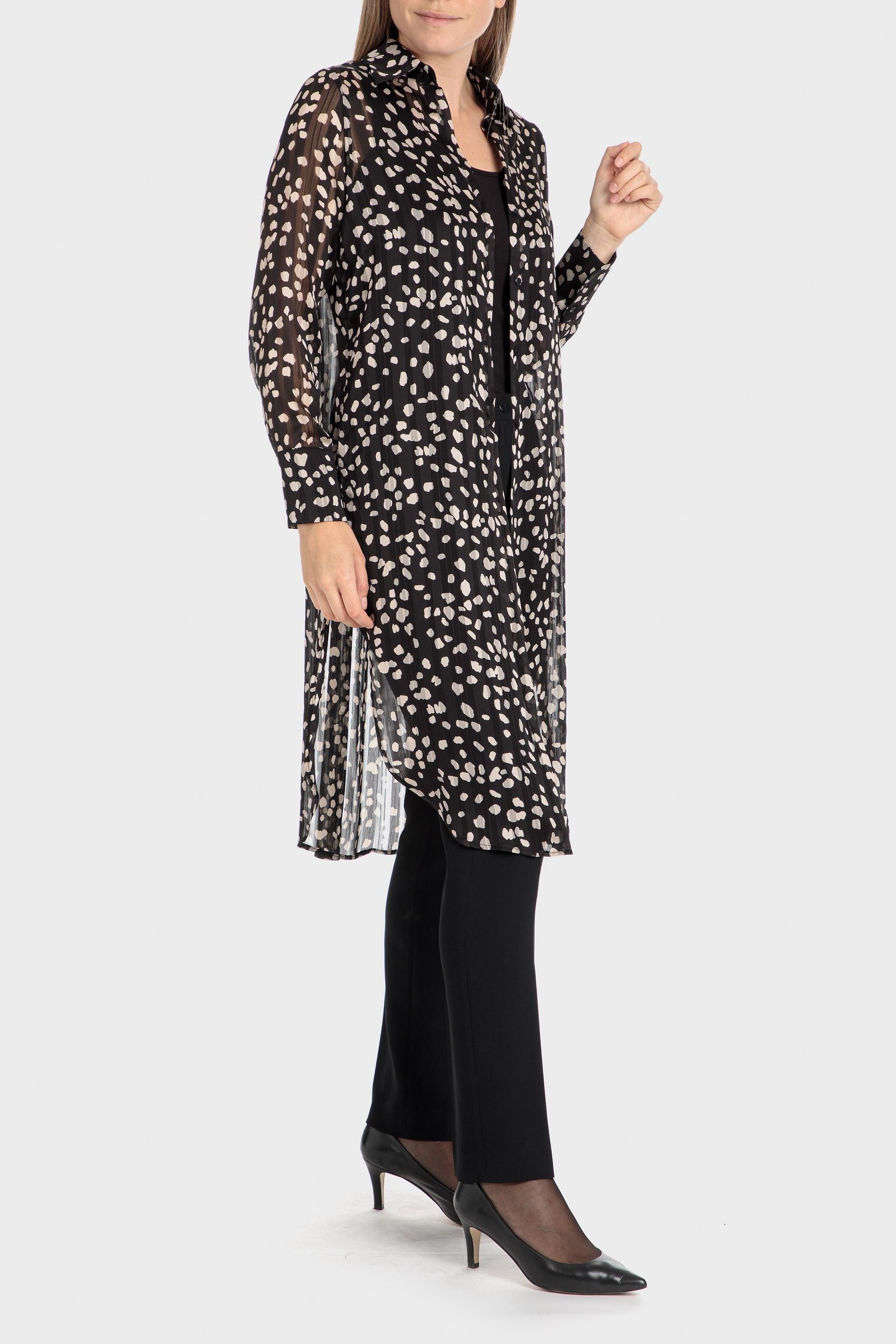 Black Animal Printed Overshirt, , large image number 0