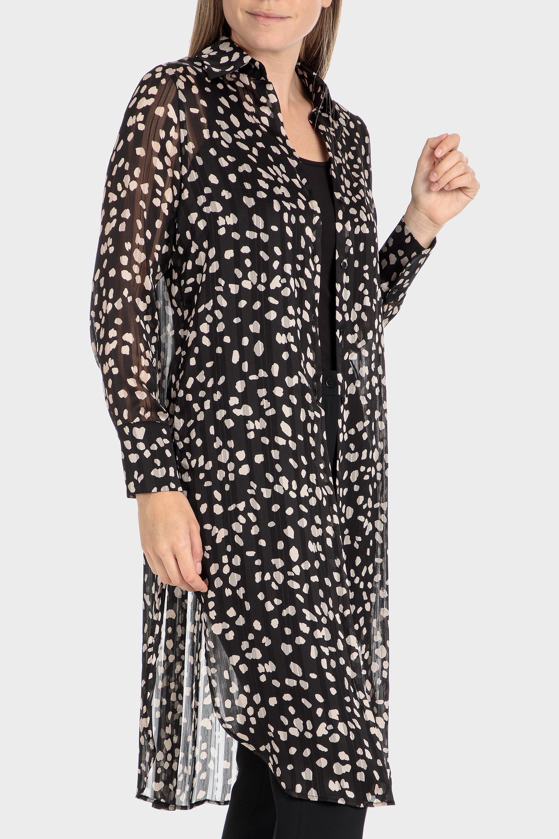 Black Animal Printed Overshirt, , large image number 1