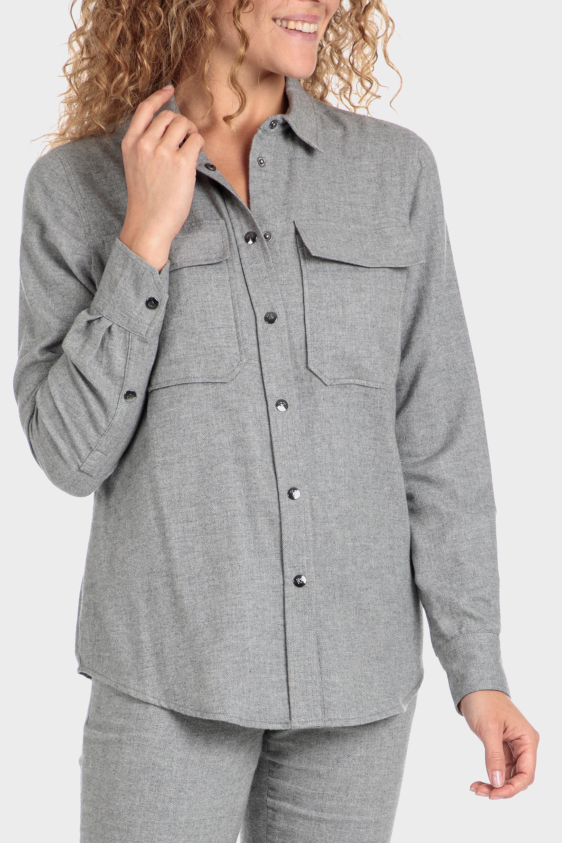 Punt Roma - Grey Buttoned Overshirt