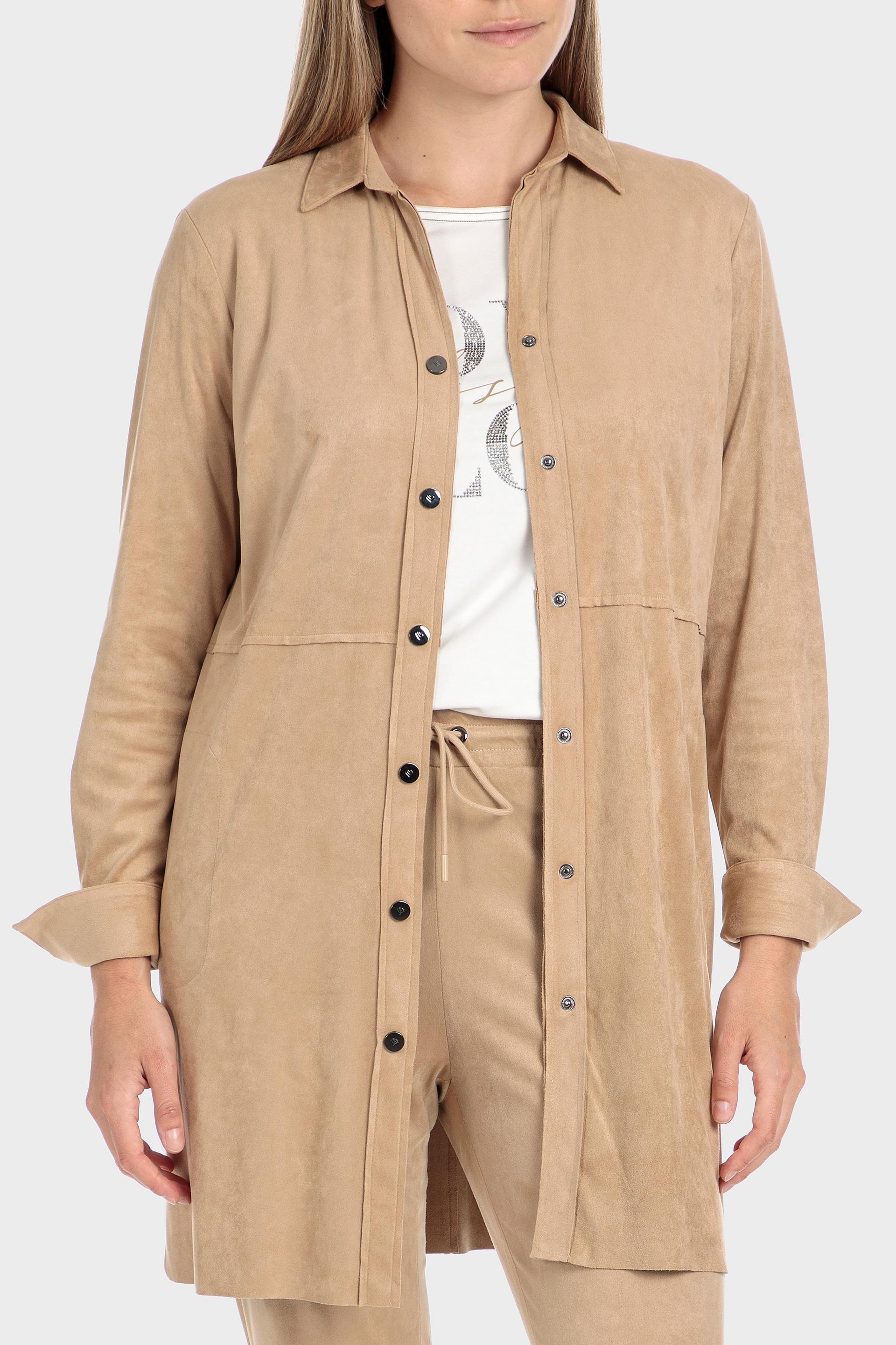 Beige Suede Overshirt, , large image number 1