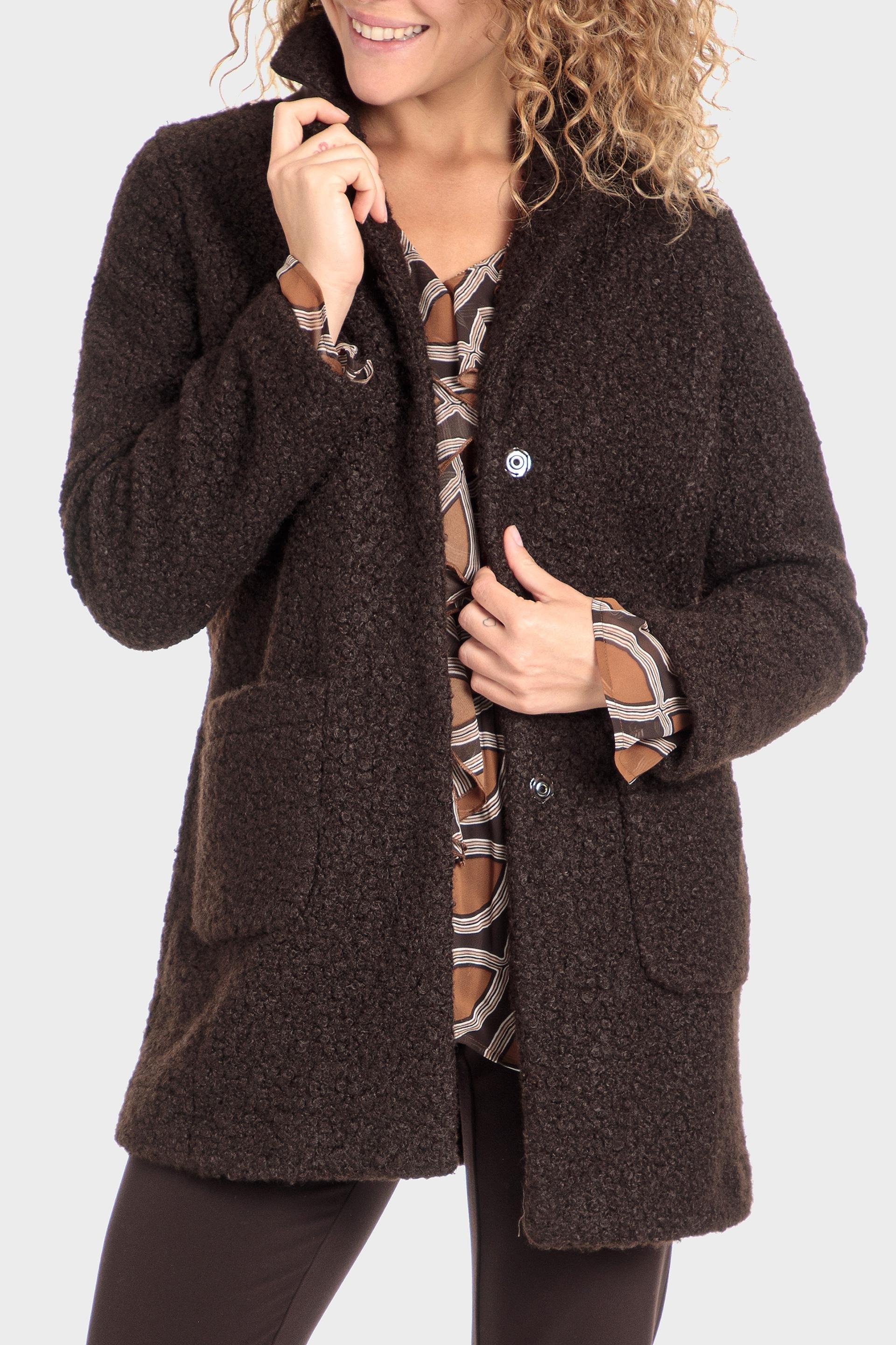 Brown Three Quarter Length Coat, , large image number 0
