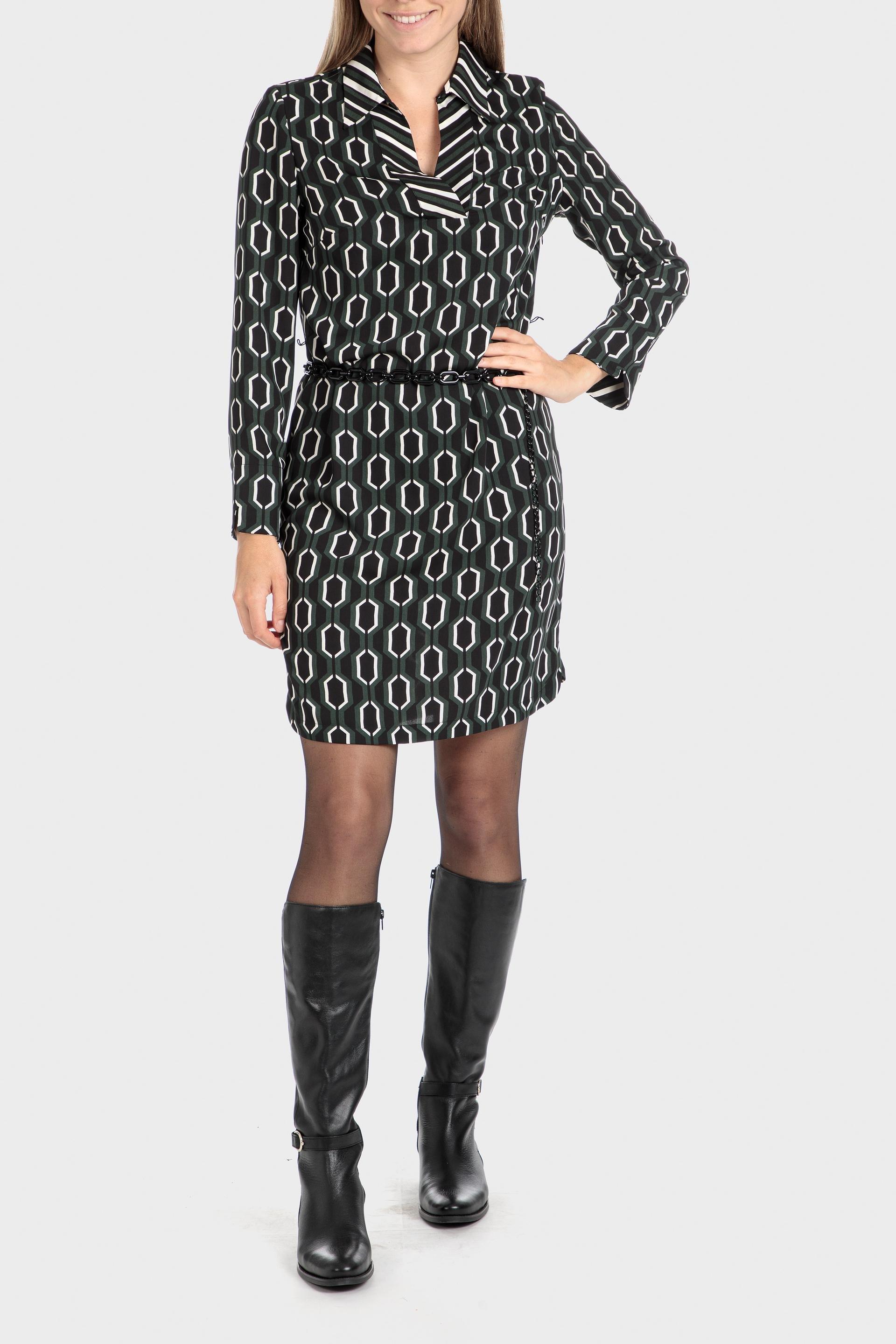 Black Printed Dress, , large image number 0
