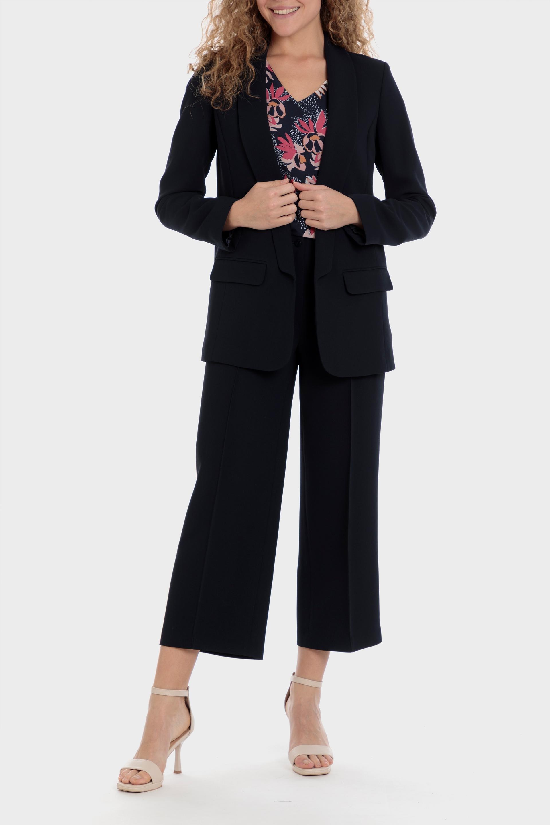 Navy Crepe Blazer, , large image number 1